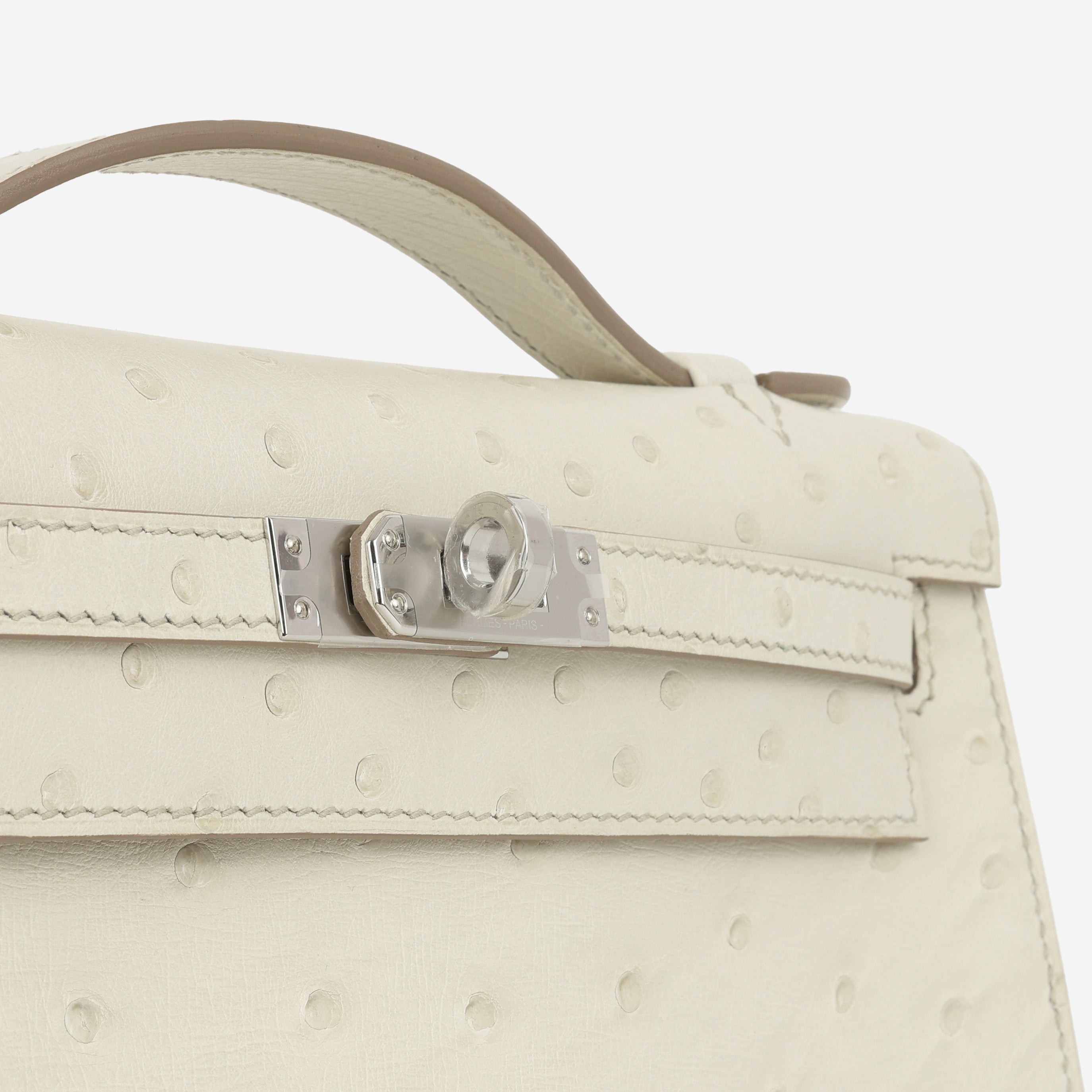 Hermès Kelly Pochette - Beton Ostrich | Palladium Hardware