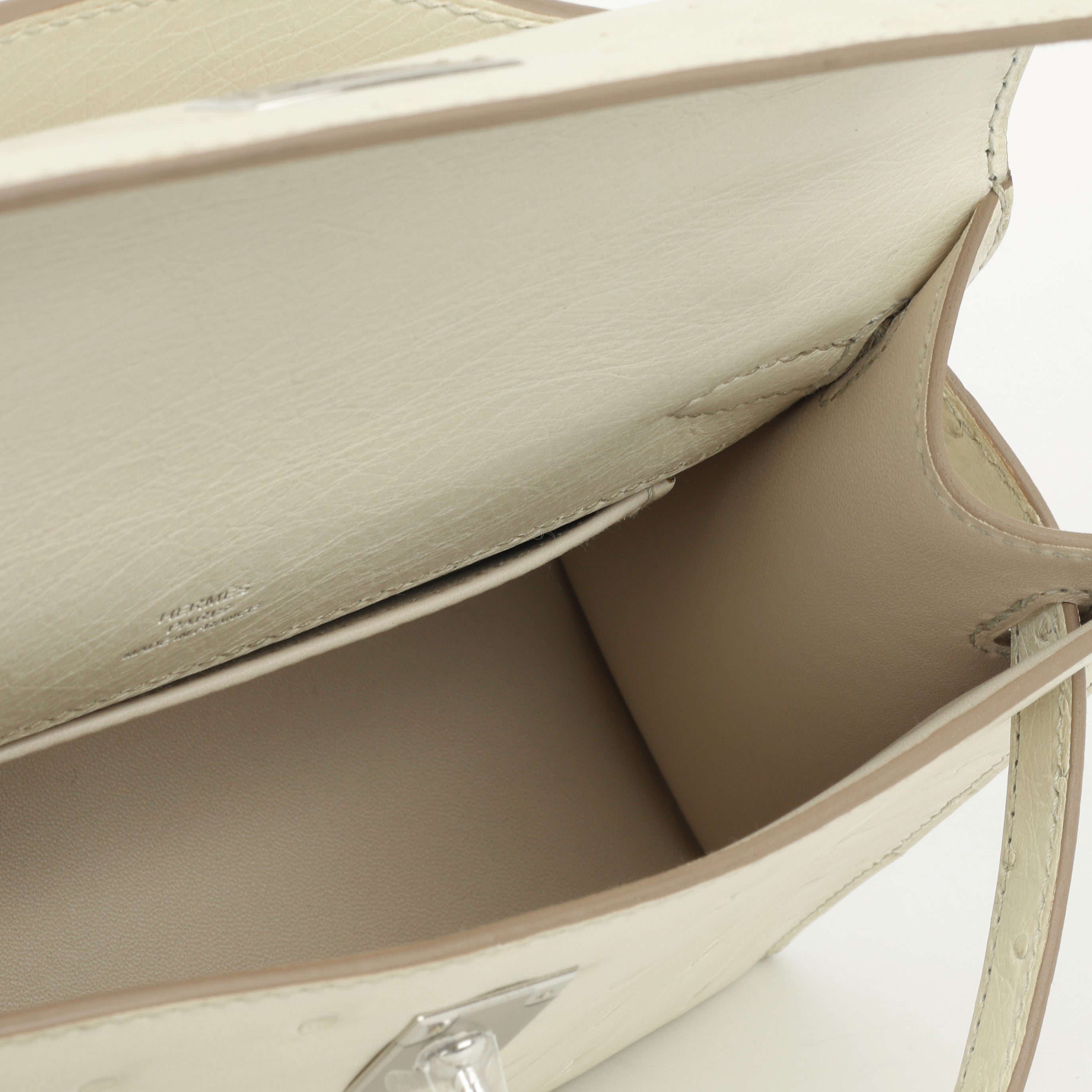 Hermès Kelly Pochette - Beton Ostrich | Palladium Hardware