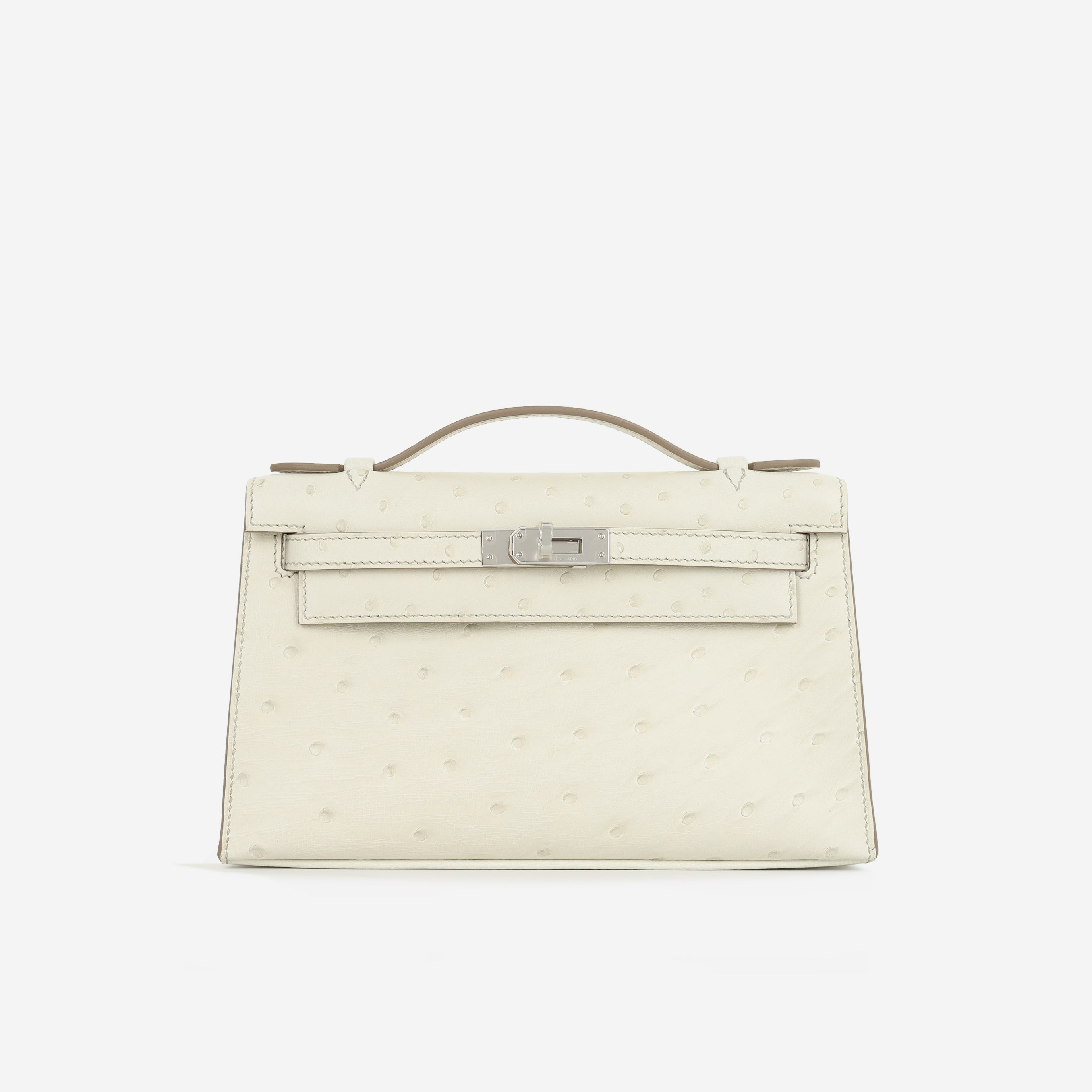Hermès Kelly Pochette - Beton Ostrich | Palladium Hardware