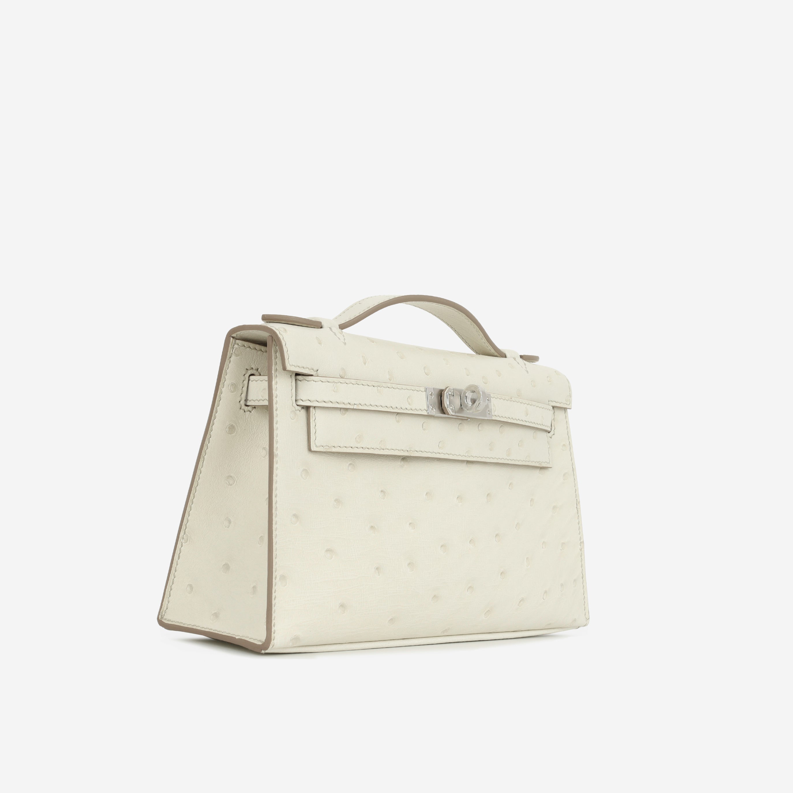 Hermès Kelly Pochette - Beton Ostrich | Palladium Hardware