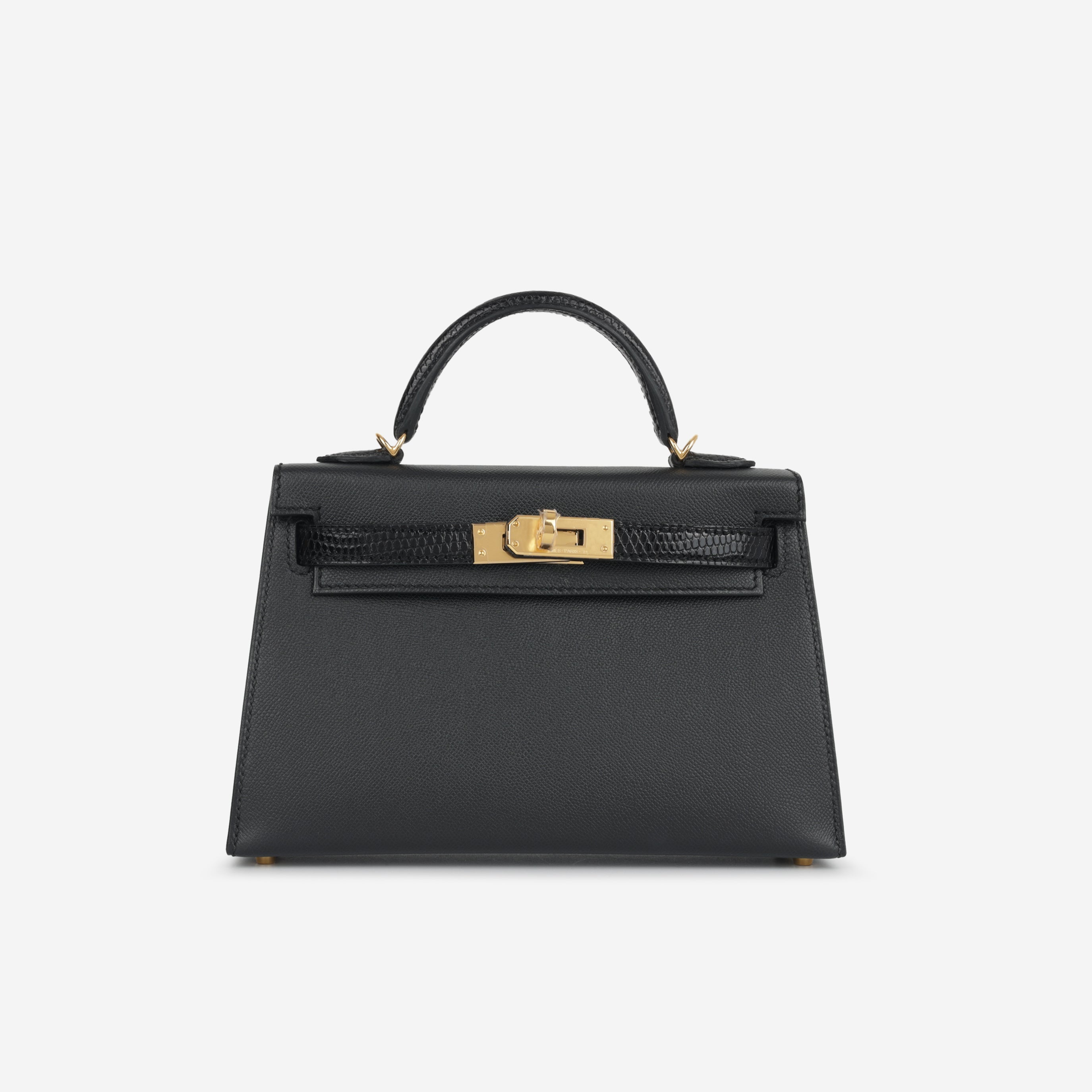 Mini Kelly Touch - Noir Madame / Lizard