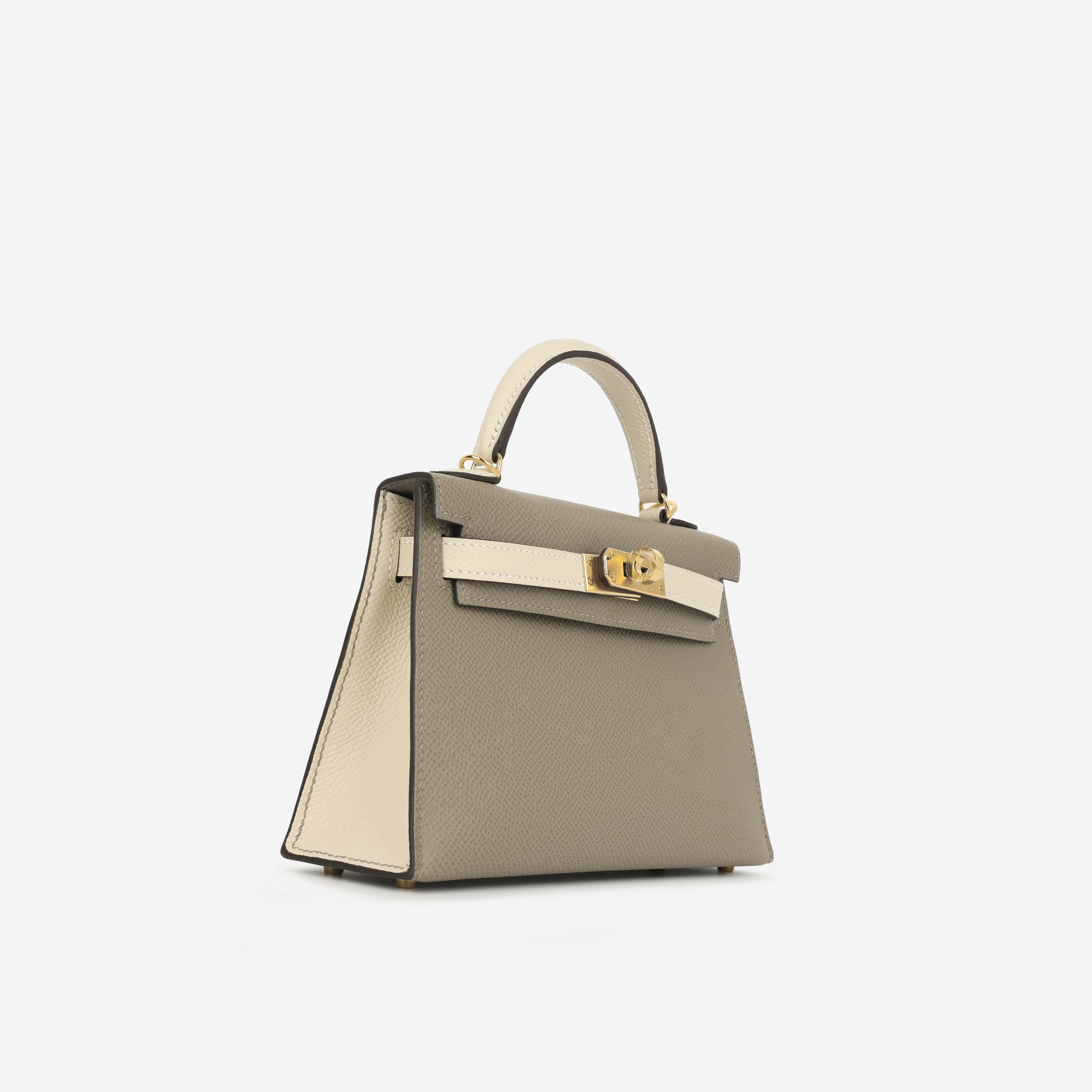 Hermès HSS Mini Kelly - Gris Asphalt / Craie