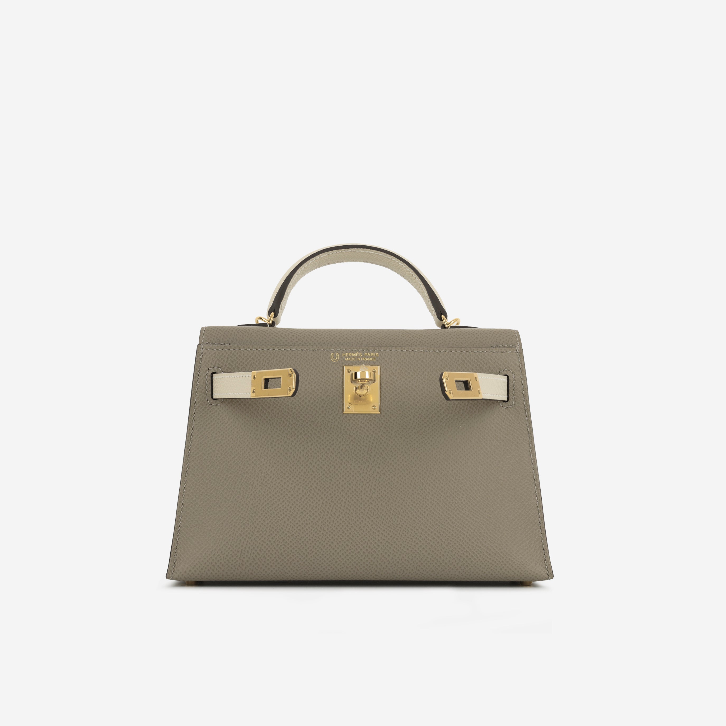 Hermès HSS Mini Kelly - Gris Asphalt / Craie