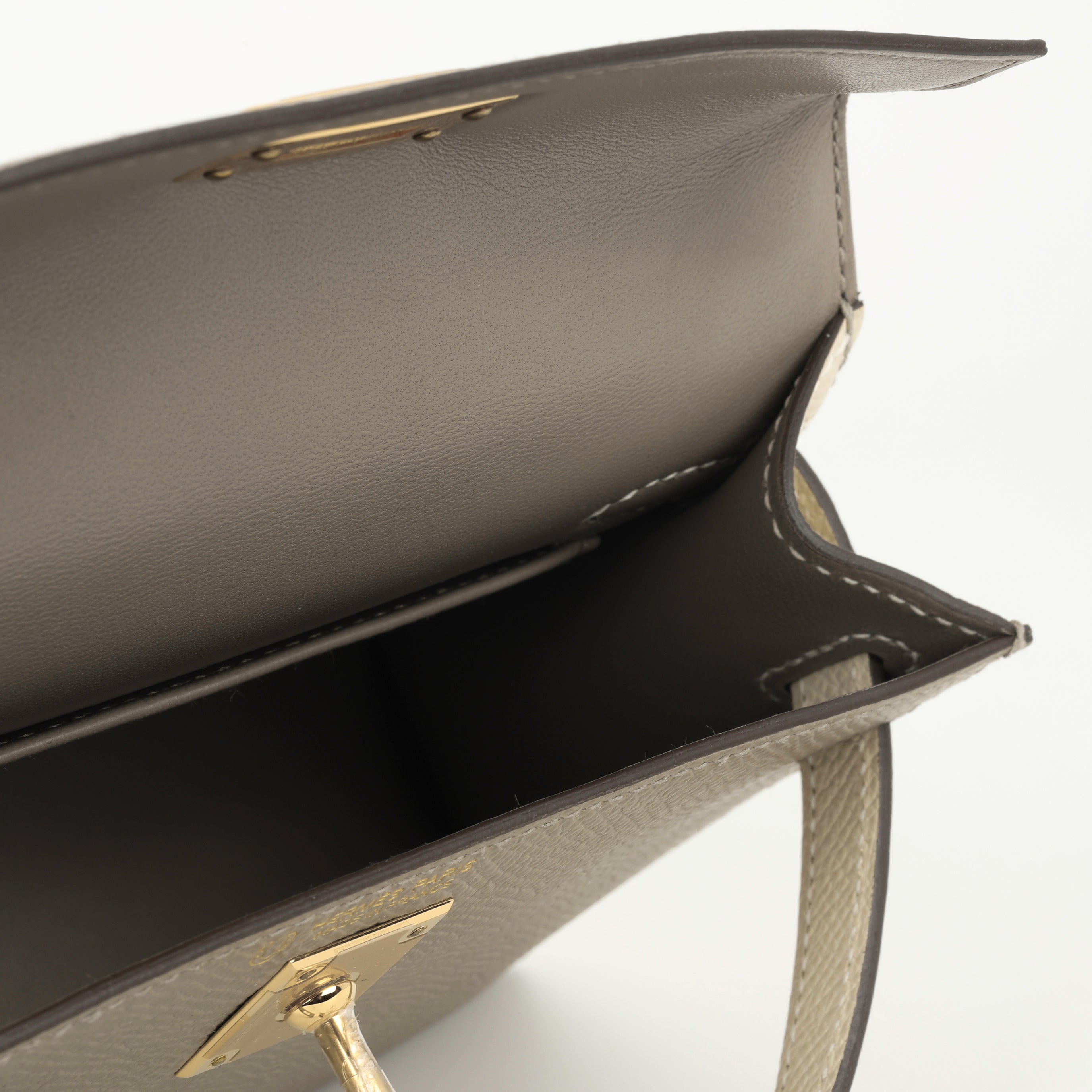 Hermès HSS Mini Kelly - Gris Asphalt / Craie