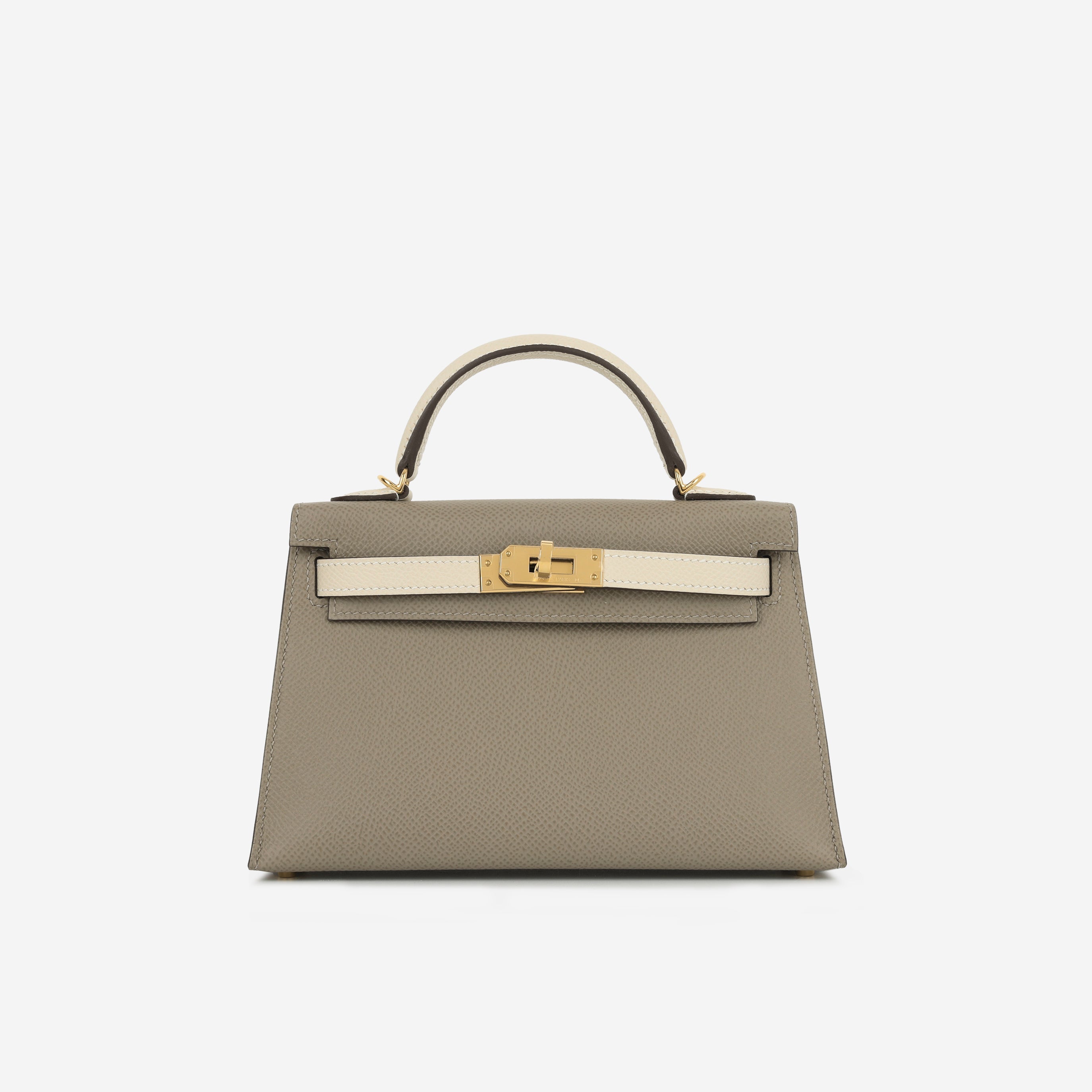 Hermès HSS Mini Kelly - Gris Asphalt / Craie