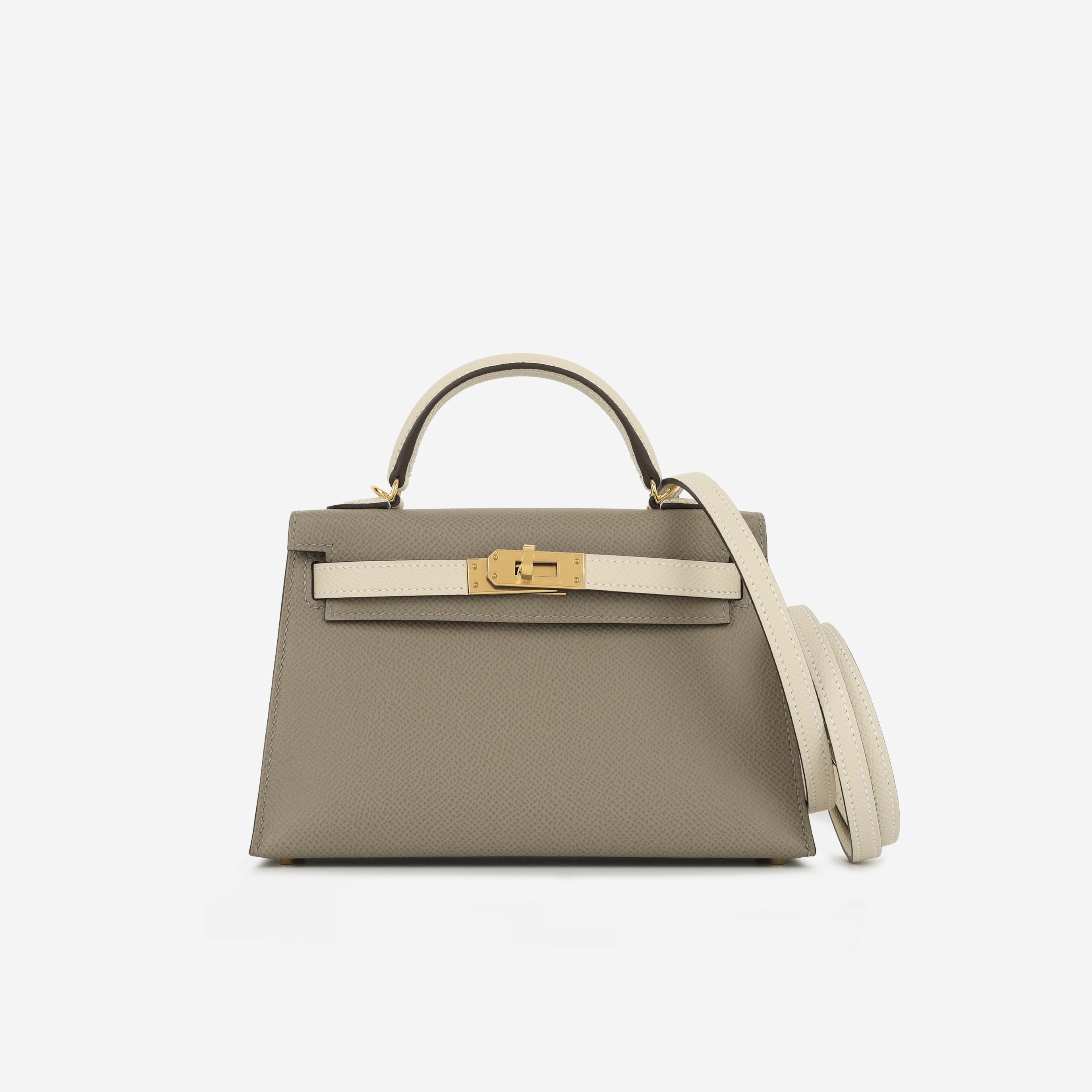 Hermès HSS Mini Kelly - Gris Asphalt / Craie