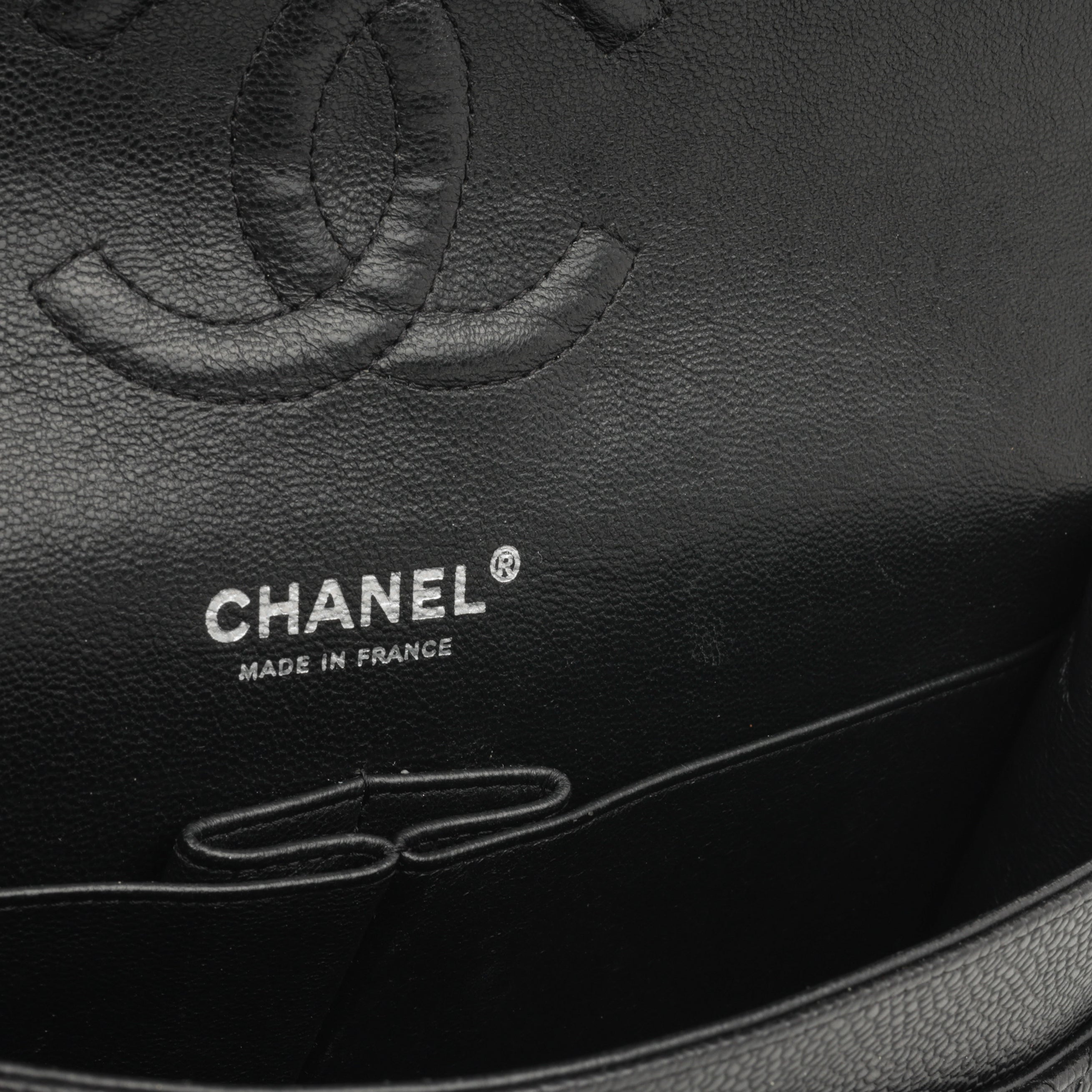 Medium Classic Flap - Black Caviar | Silver Hardware