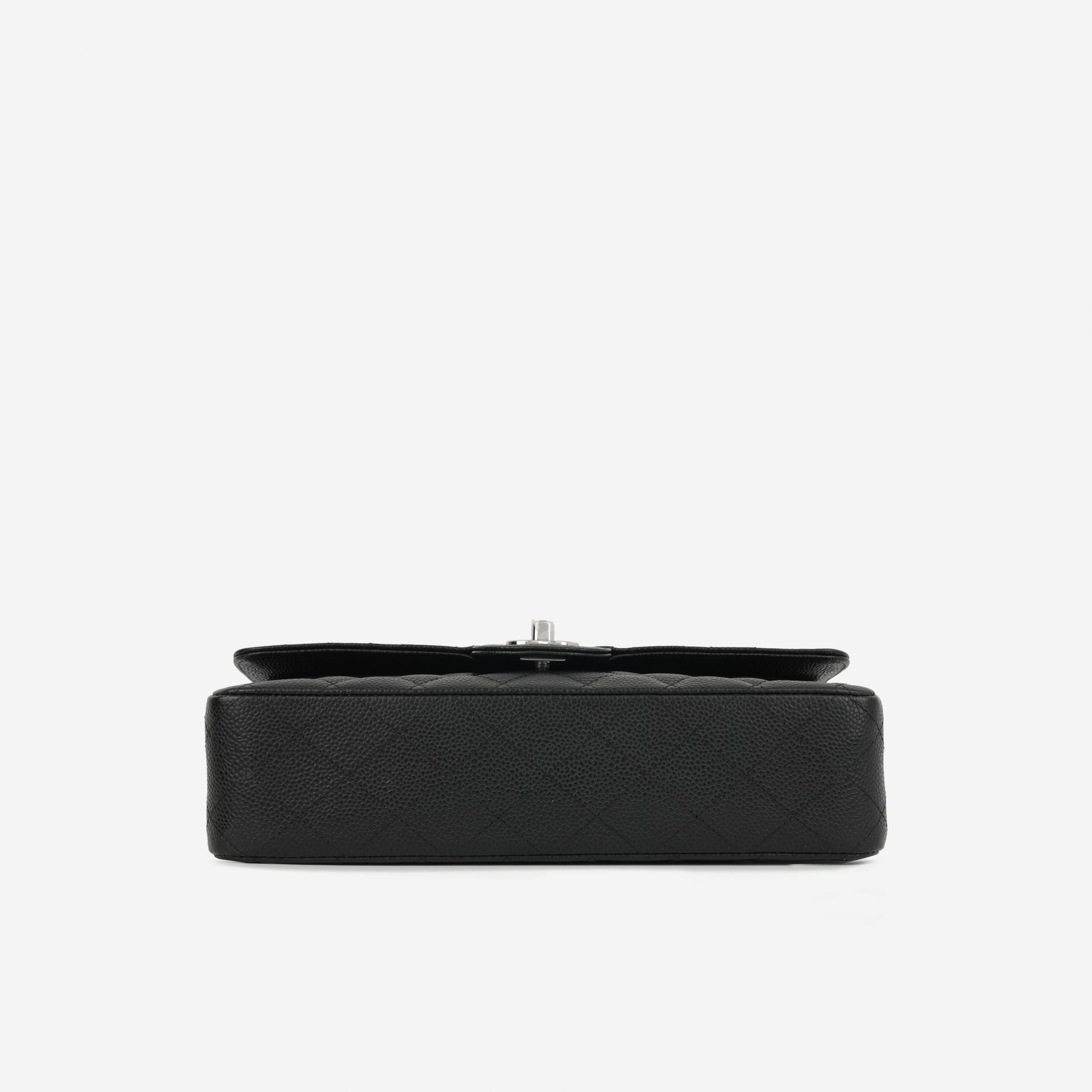 Medium Classic Flap - Black Caviar | Silver Hardware