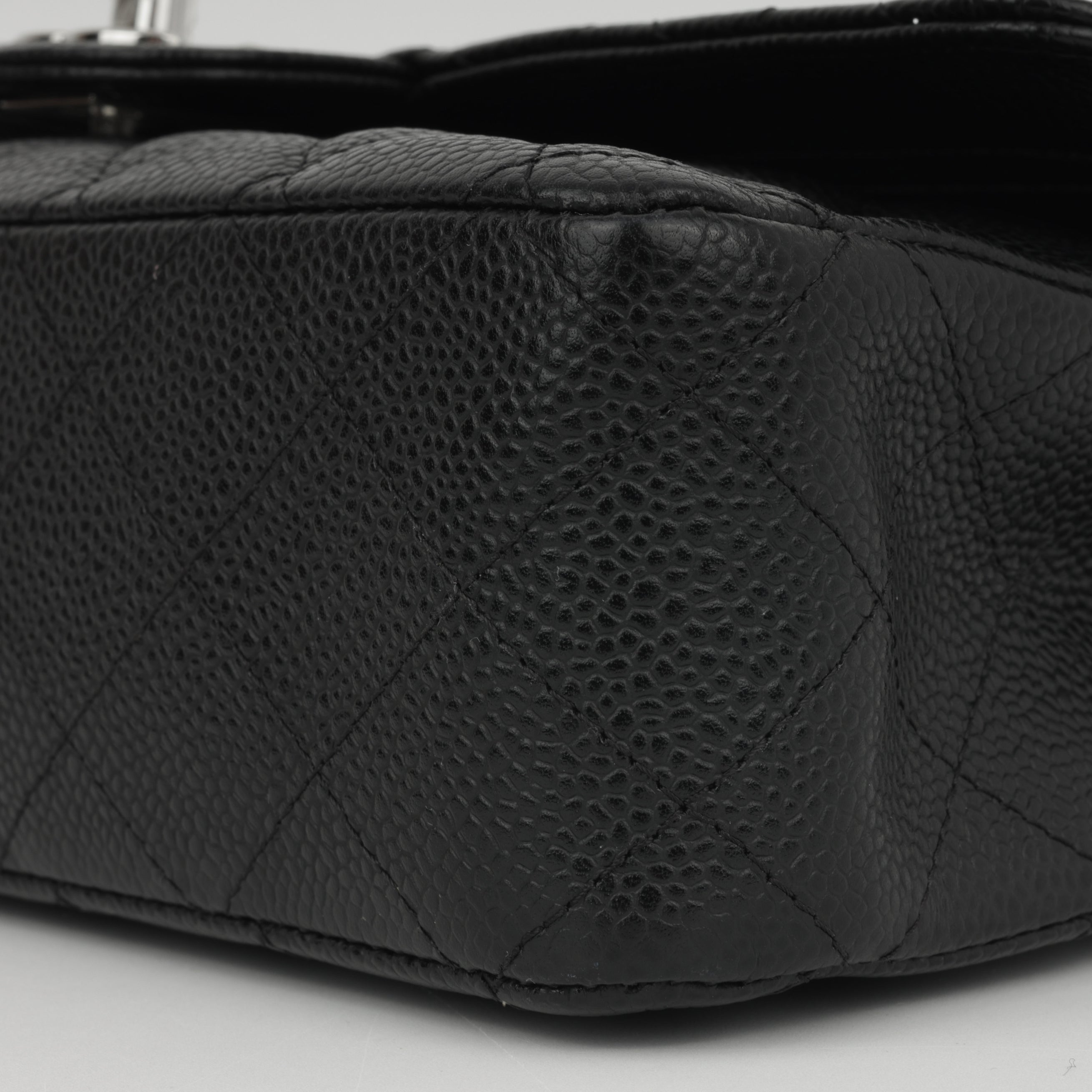 Medium Classic Flap - Black Caviar | Silver Hardware