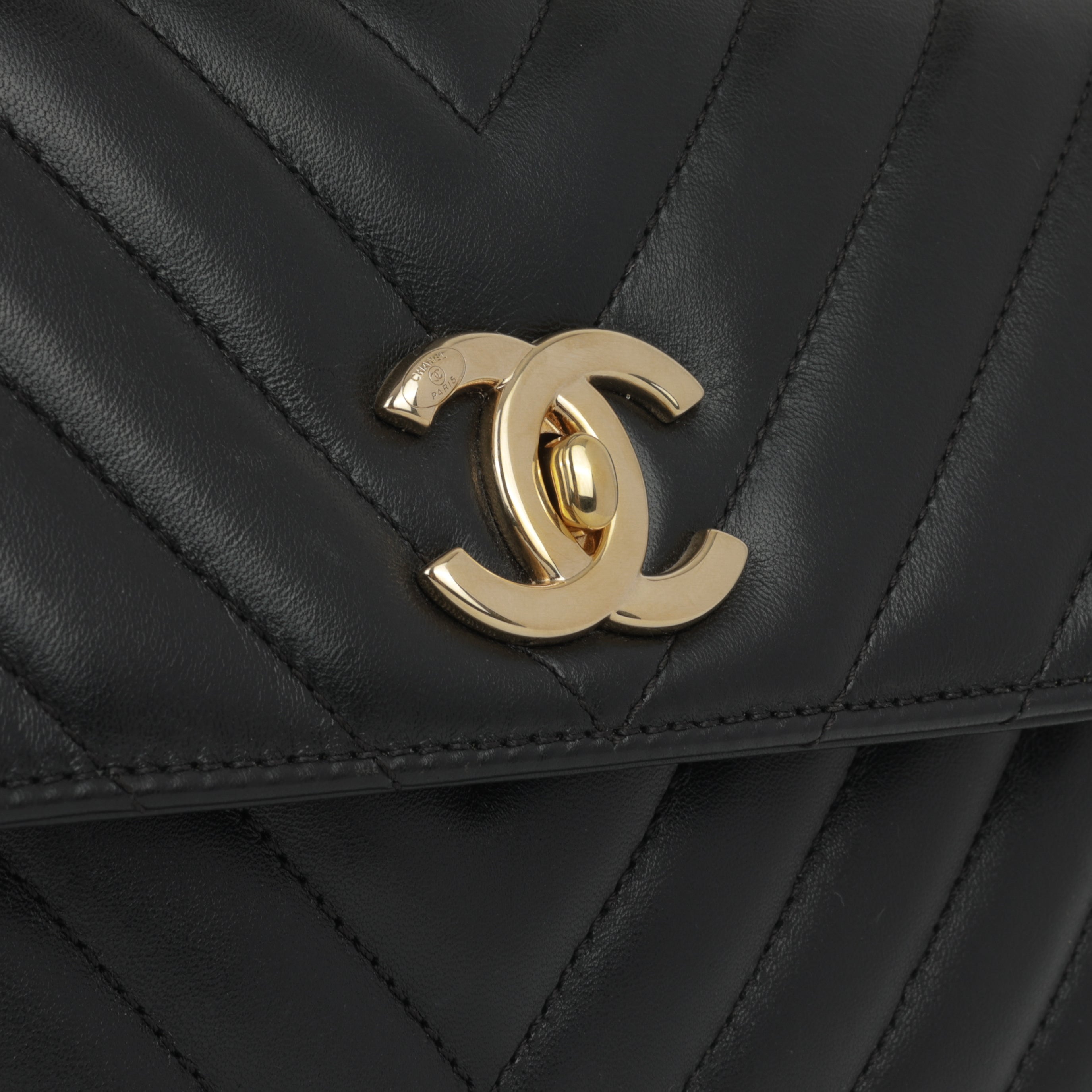 Chanel Small Trendy CC Flap Bag - Black Lambskin | Champagne Gold Hardware