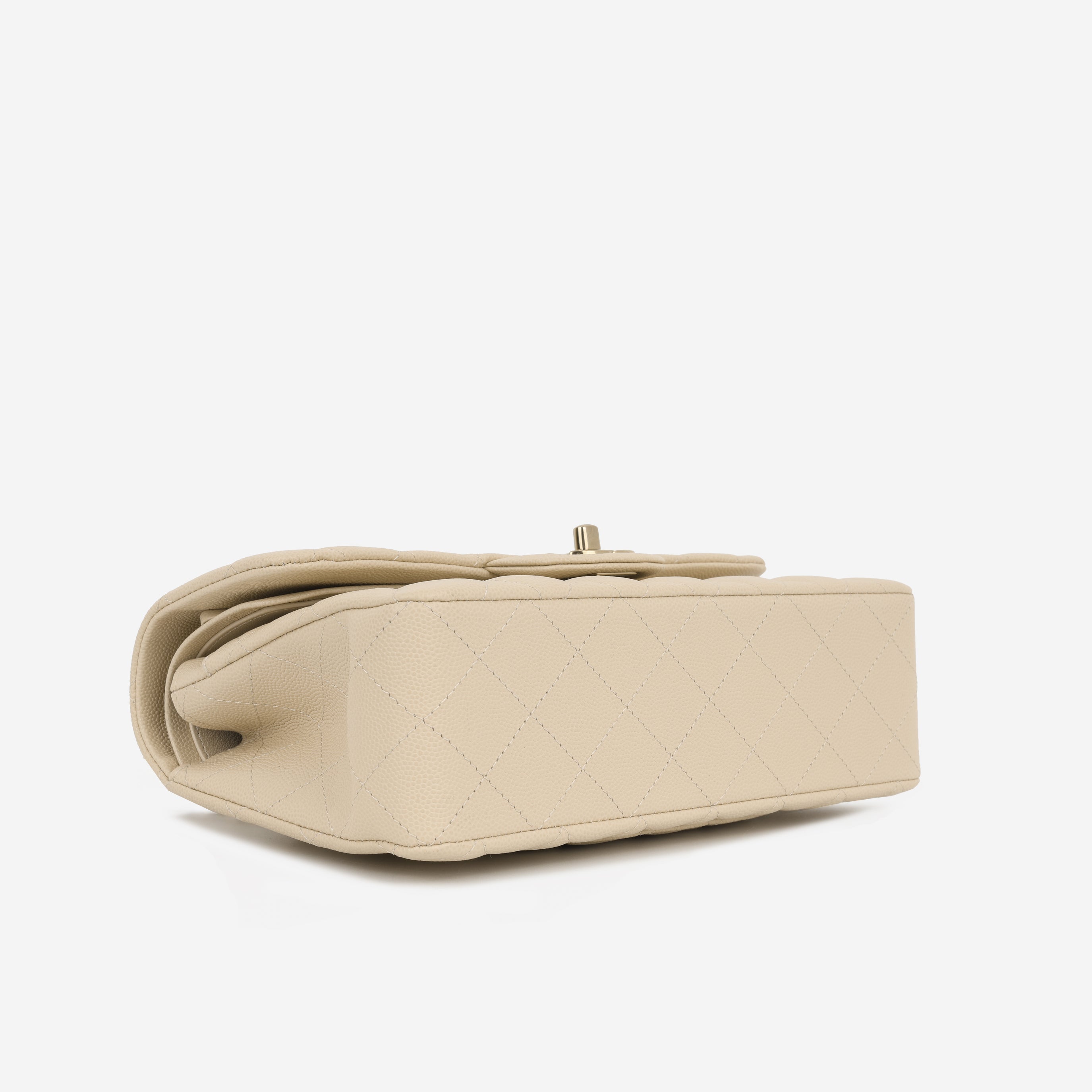 Chanel Small Classic Flap - Ecru Caviar | Champagne Gold Hardware