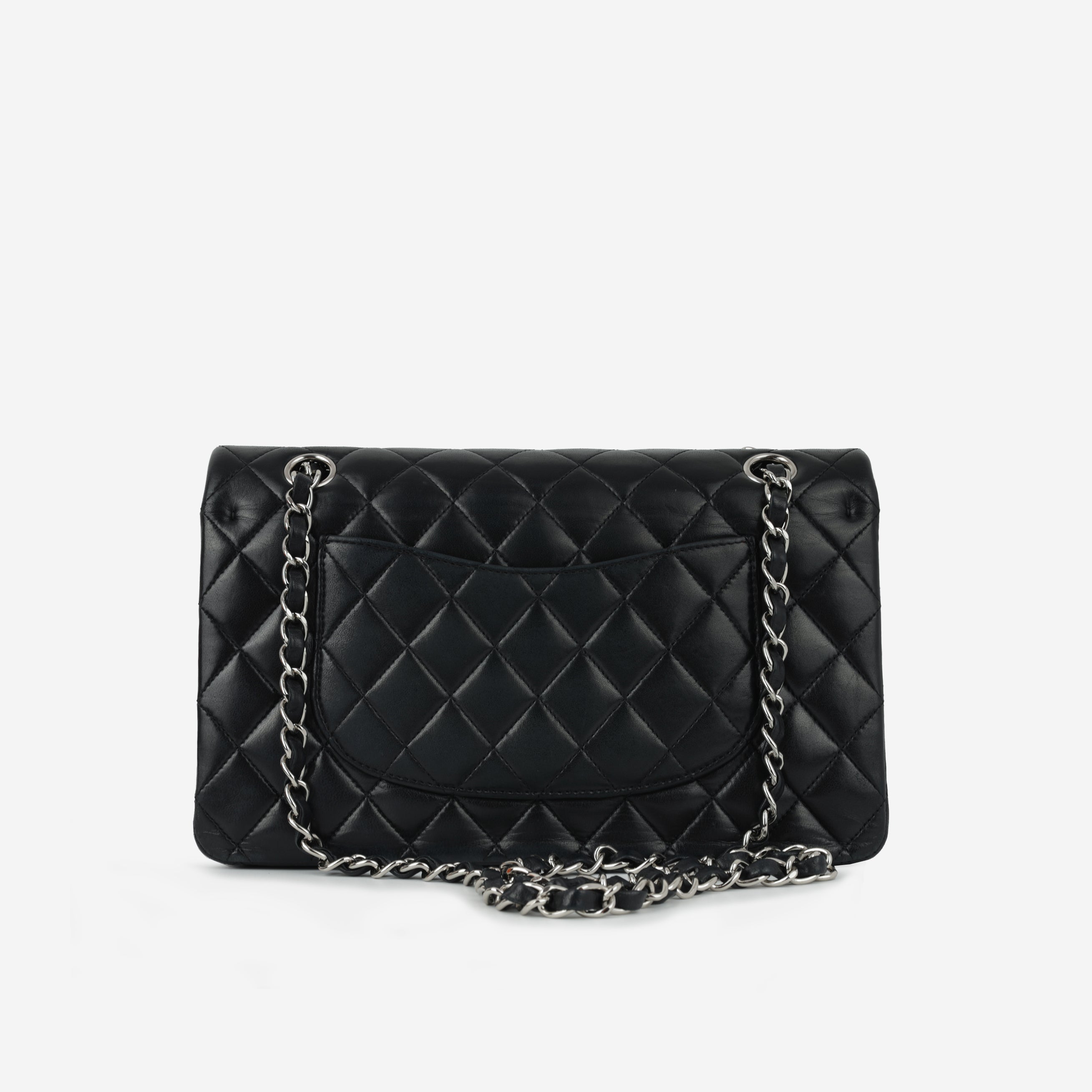 Chanel Medium Classic Flap - Black Lambskin | Silver Hardware