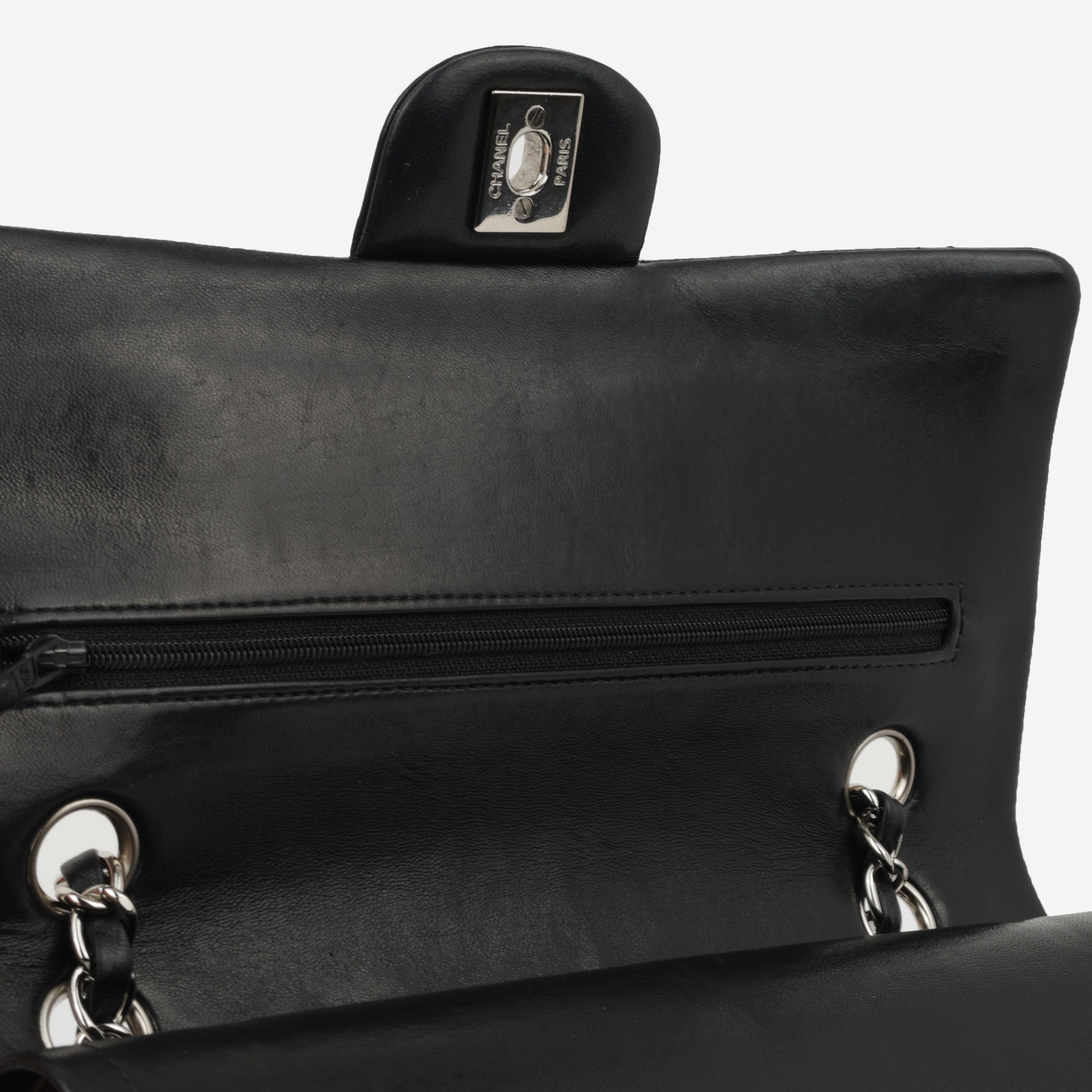 Chanel Medium Classic Flap - Black Lambskin | Silver Hardware