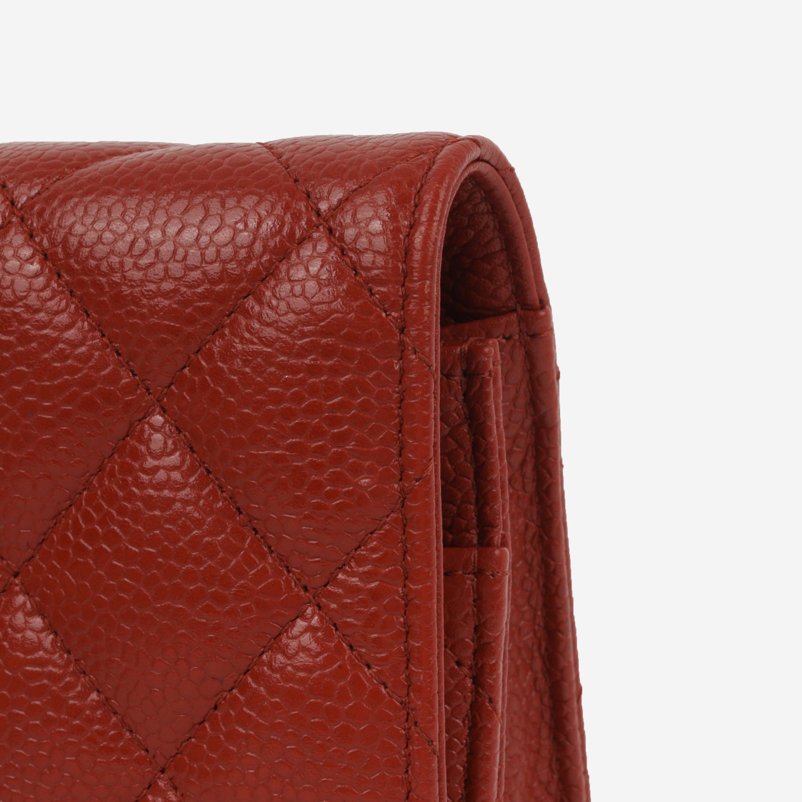 Chanel Classic Wallet on Chain - Red Caviar | Silver Hardware