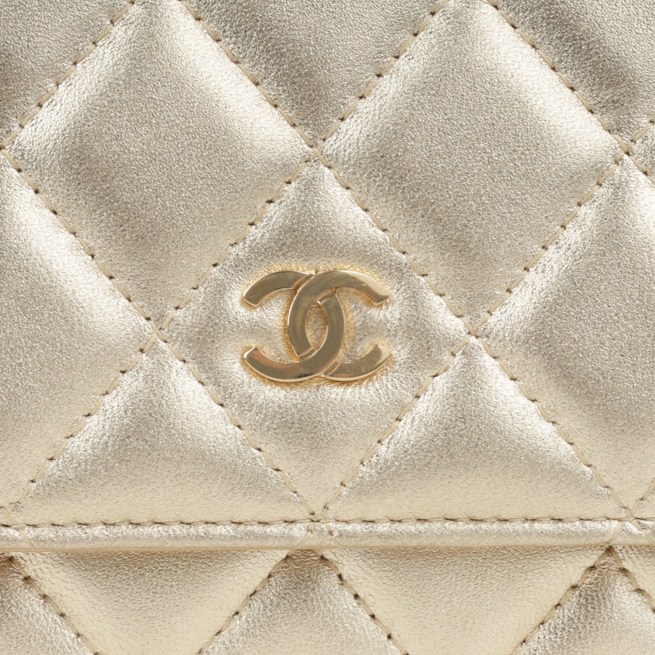 Chanel Classic Wallet on Chain - Champagne Metallic | Champagne Gold Hardware