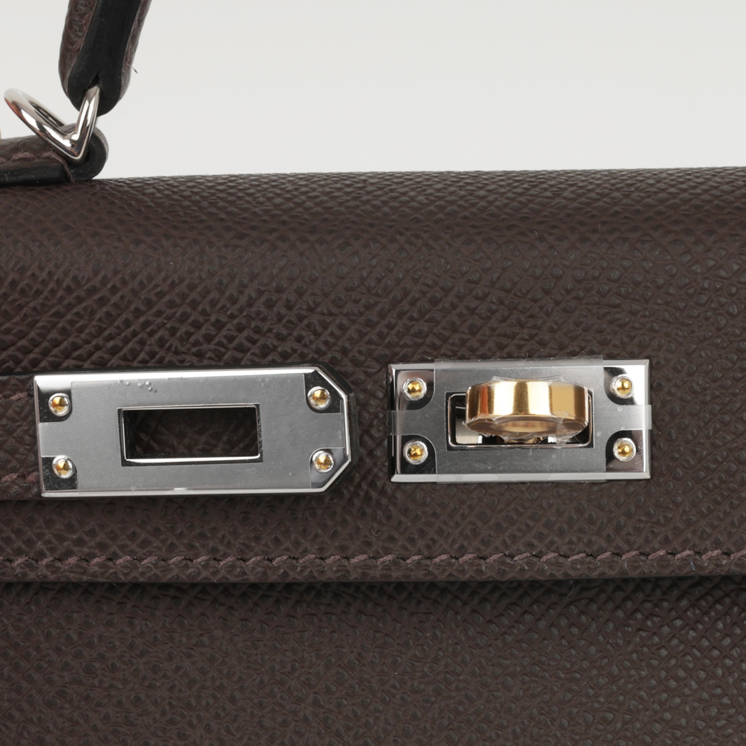 Hermès Mini Kelly - Ebene Epsom | Electrum Hardware