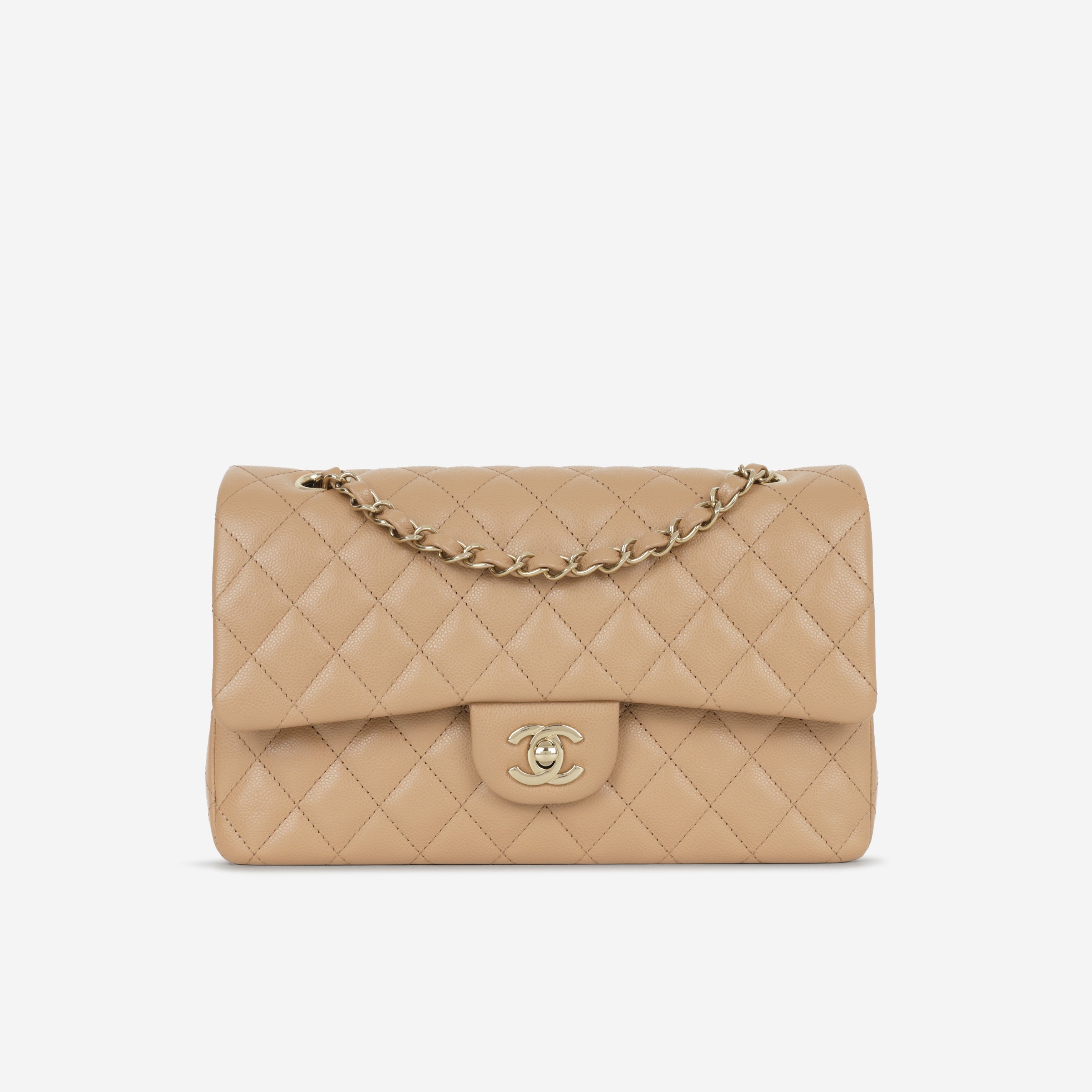Chanel Medium Classic Flap Caramel Caviar | Champagne Gold Hardware