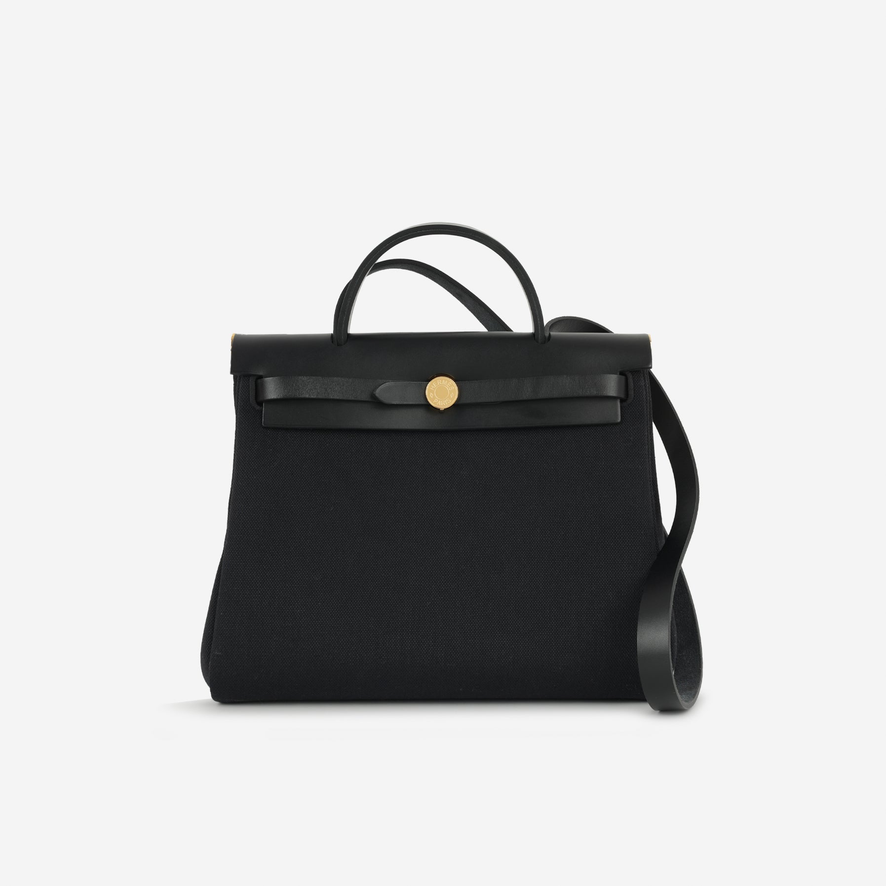 Hermès Herbag 31 - Noir Canvas / Hunter | Gold Hardware