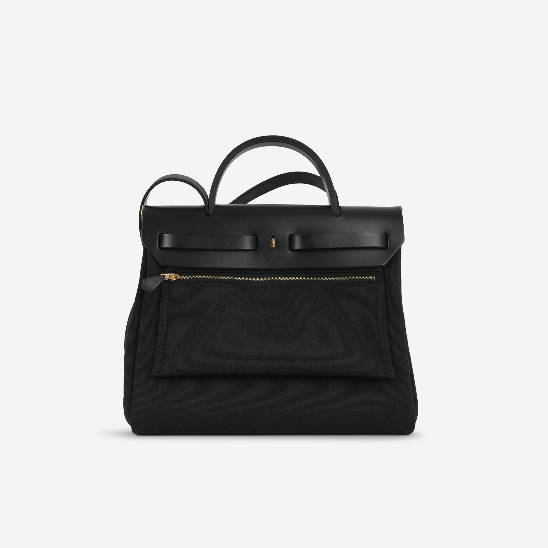 Hermès Herbag 31 - Noir Canvas / Hunter | Gold Hardware