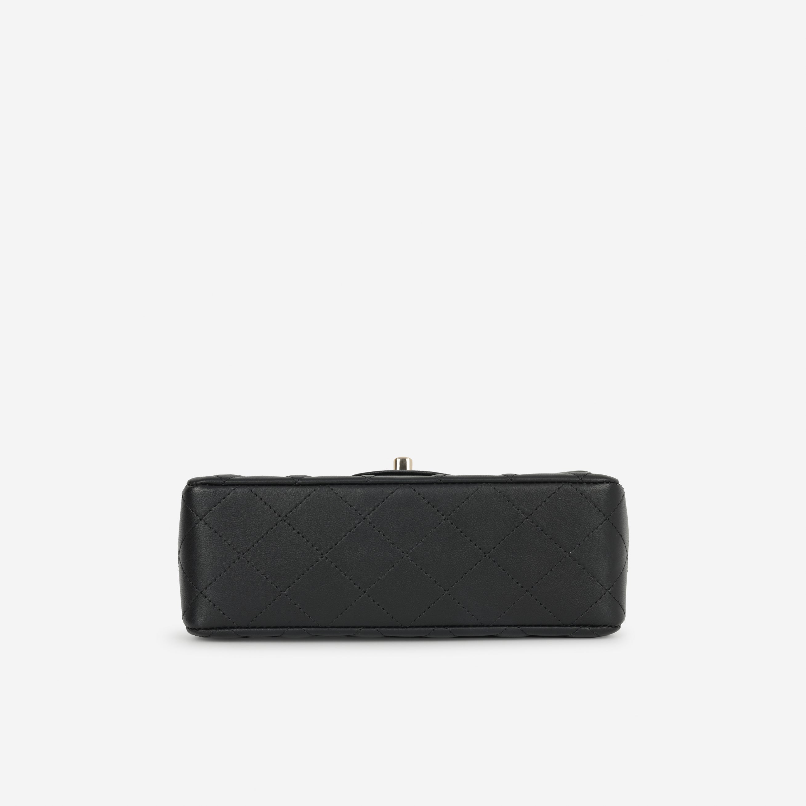 Chanel Mini Flap Rectangular - Black Lambskin | Champagne Gold Hardware