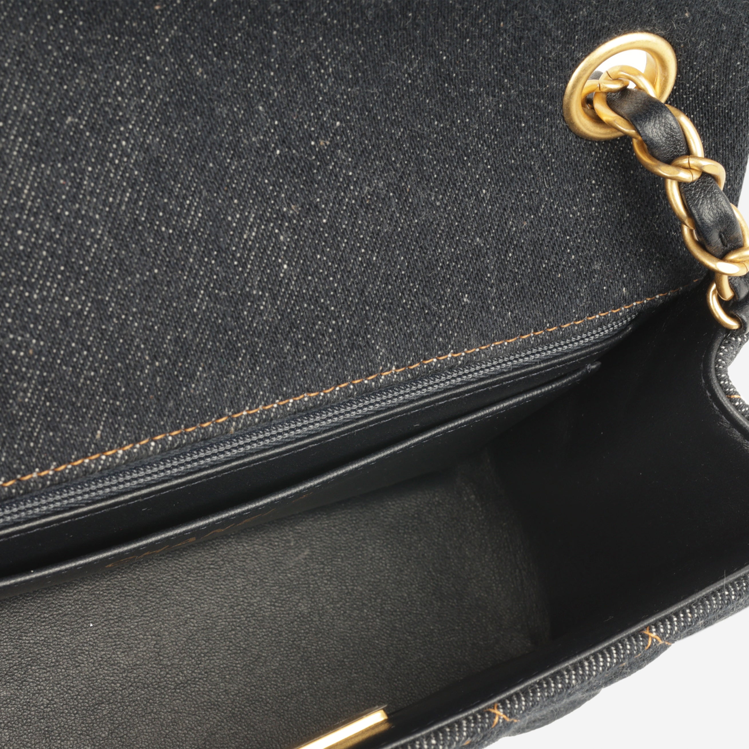 Chanel Mini Flap Rectangular - Indigo Denim | Gold Hardware