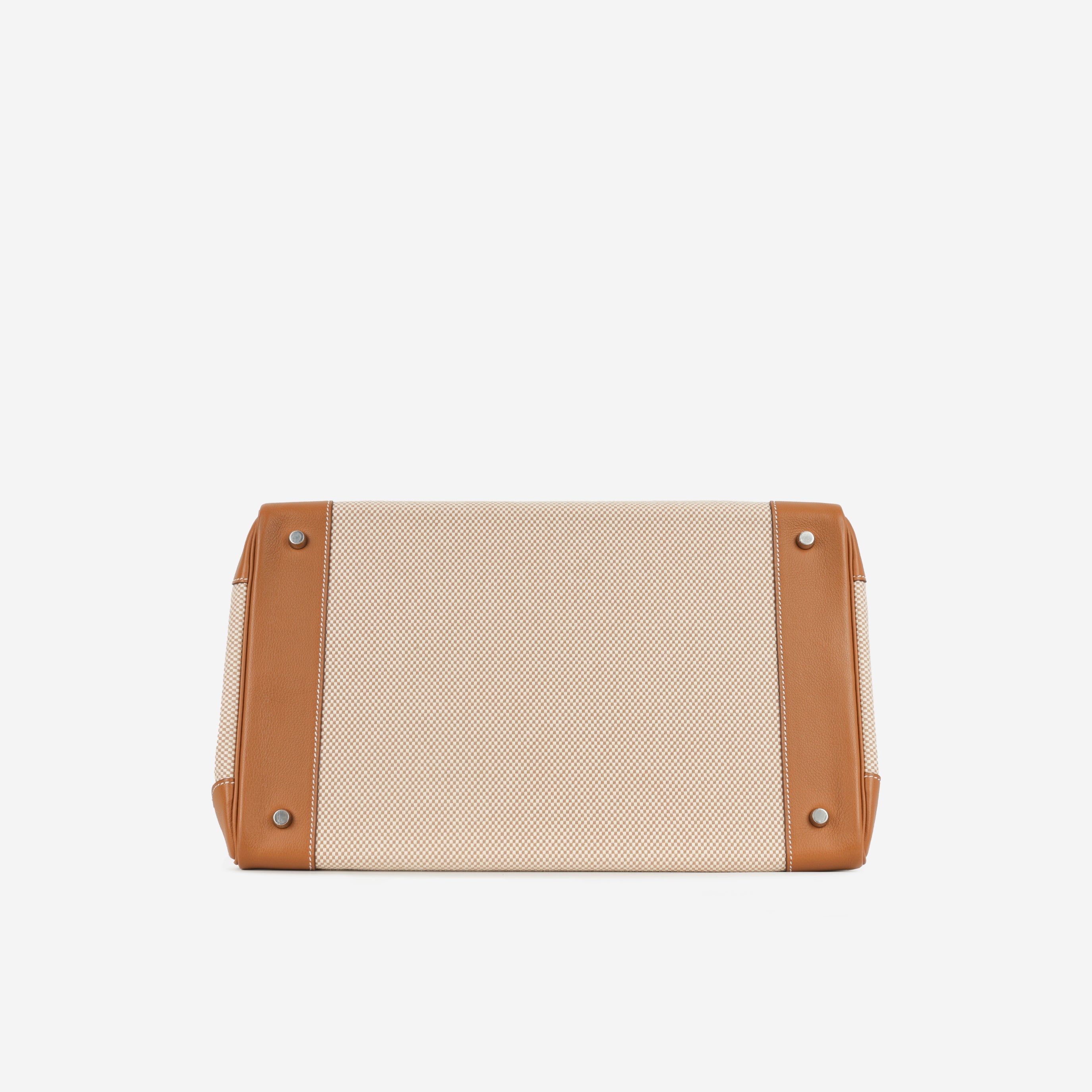 Hermès HAC 40 - Gold Evercolor / Gold-Ecru Toile | Palladium Hardware