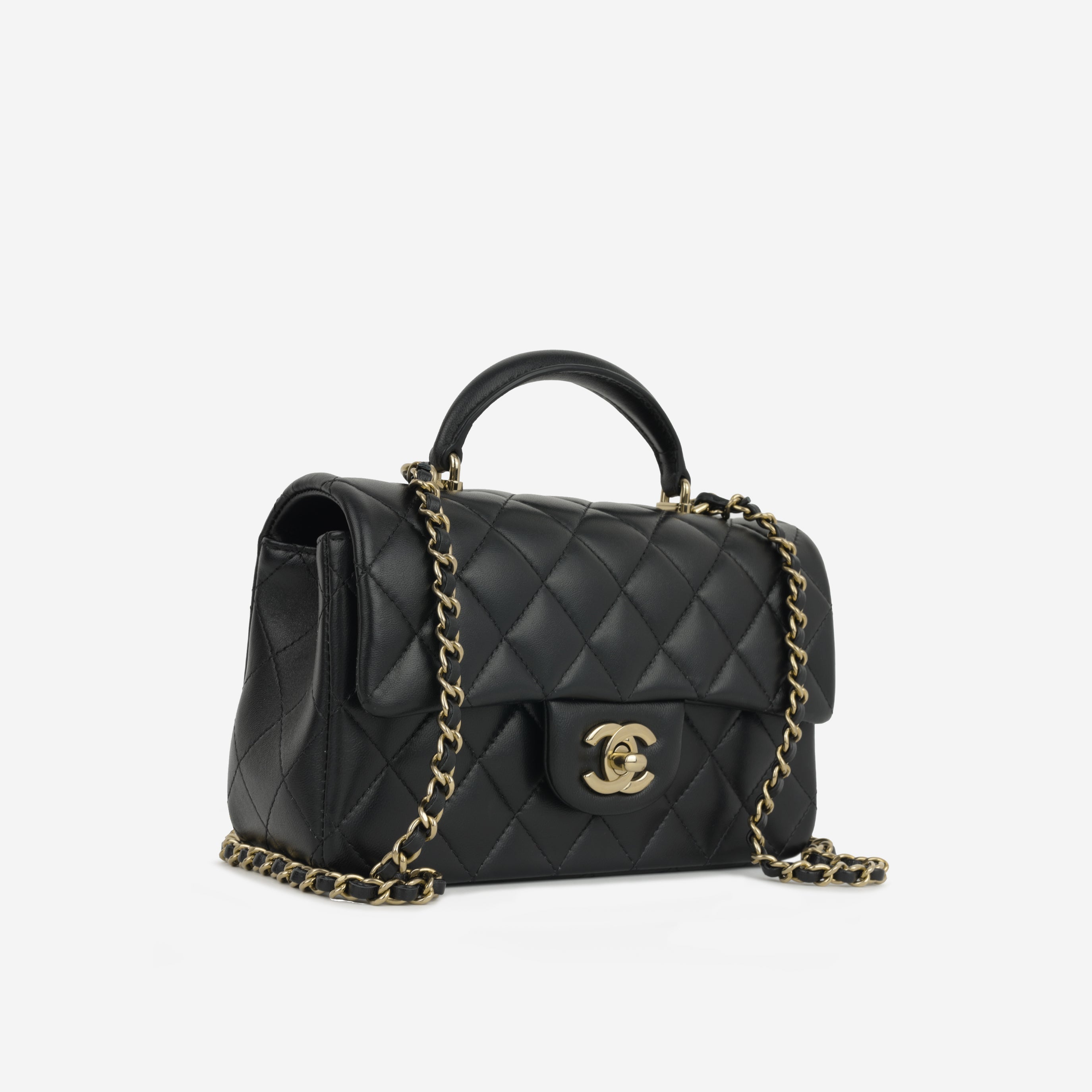 Mini Rectangular Top Handle | Gold Hardware