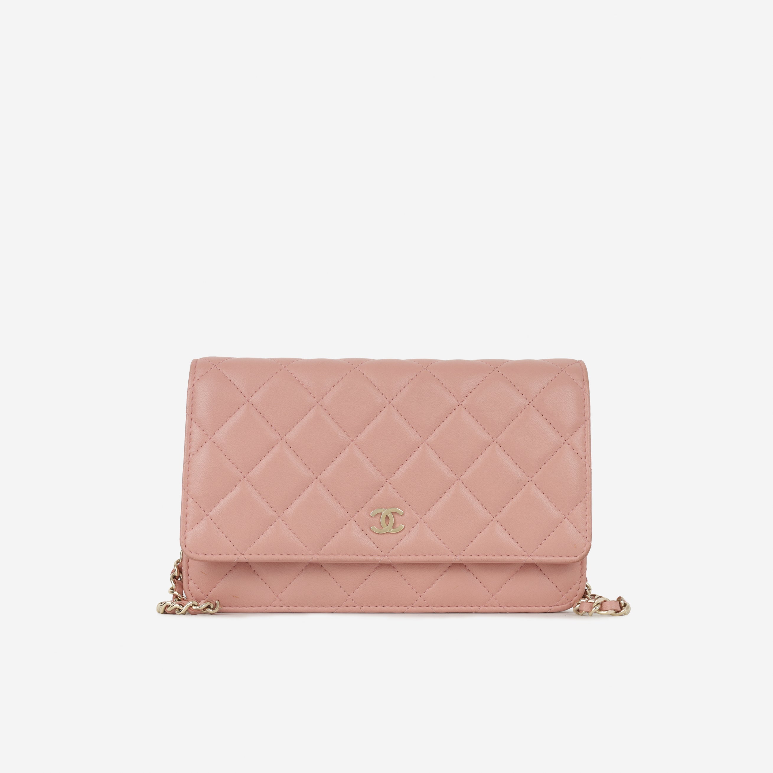 Chanel Classic Wallet on Chain - Pink Lambskin | Champagne Gold Hardware