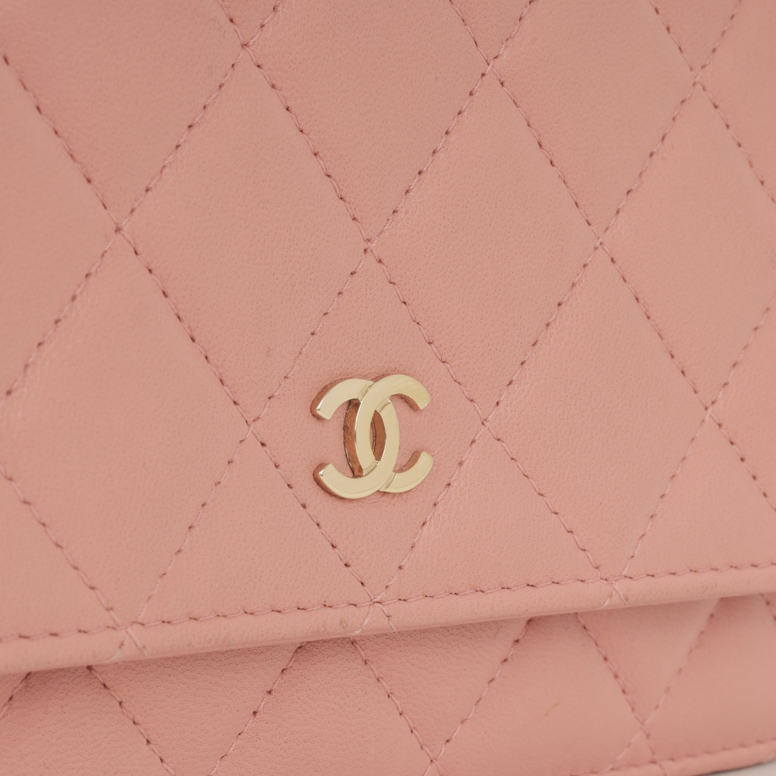 Chanel Classic Wallet on Chain - Pink Lambskin | Champagne Gold Hardware