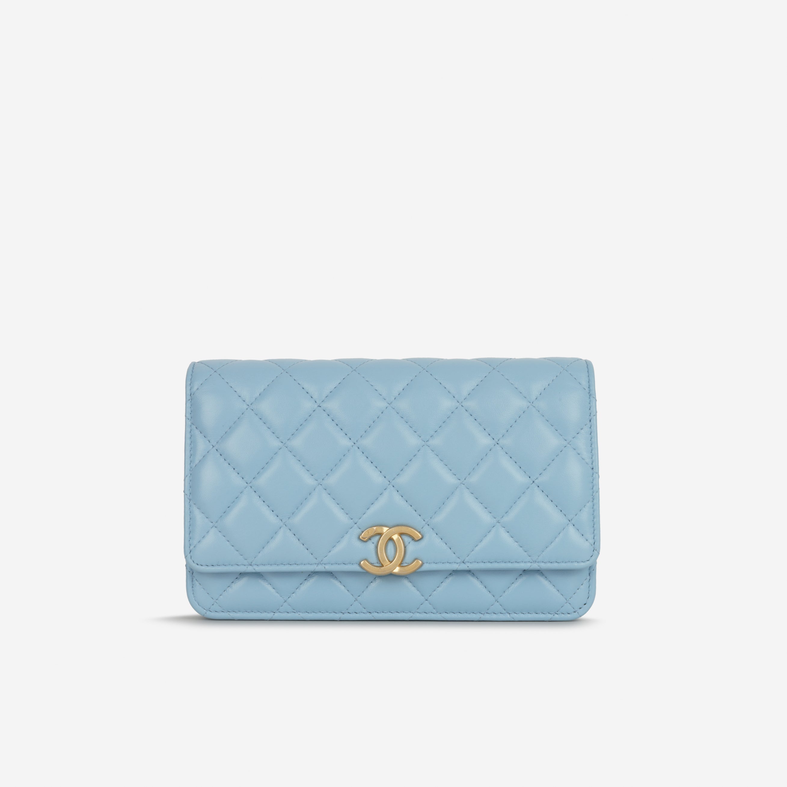 Chanel Candy Chain Wallet on Chain - Blue Lambskin | Gold Hardware