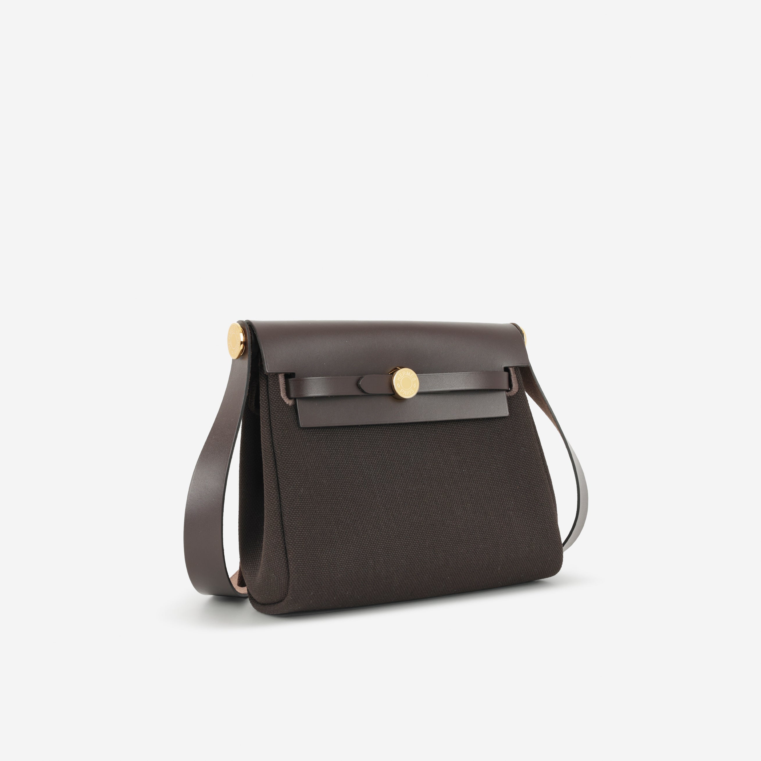 Hermès Herbag 20 - Ebene Toile / Hunter | Gold Hardware