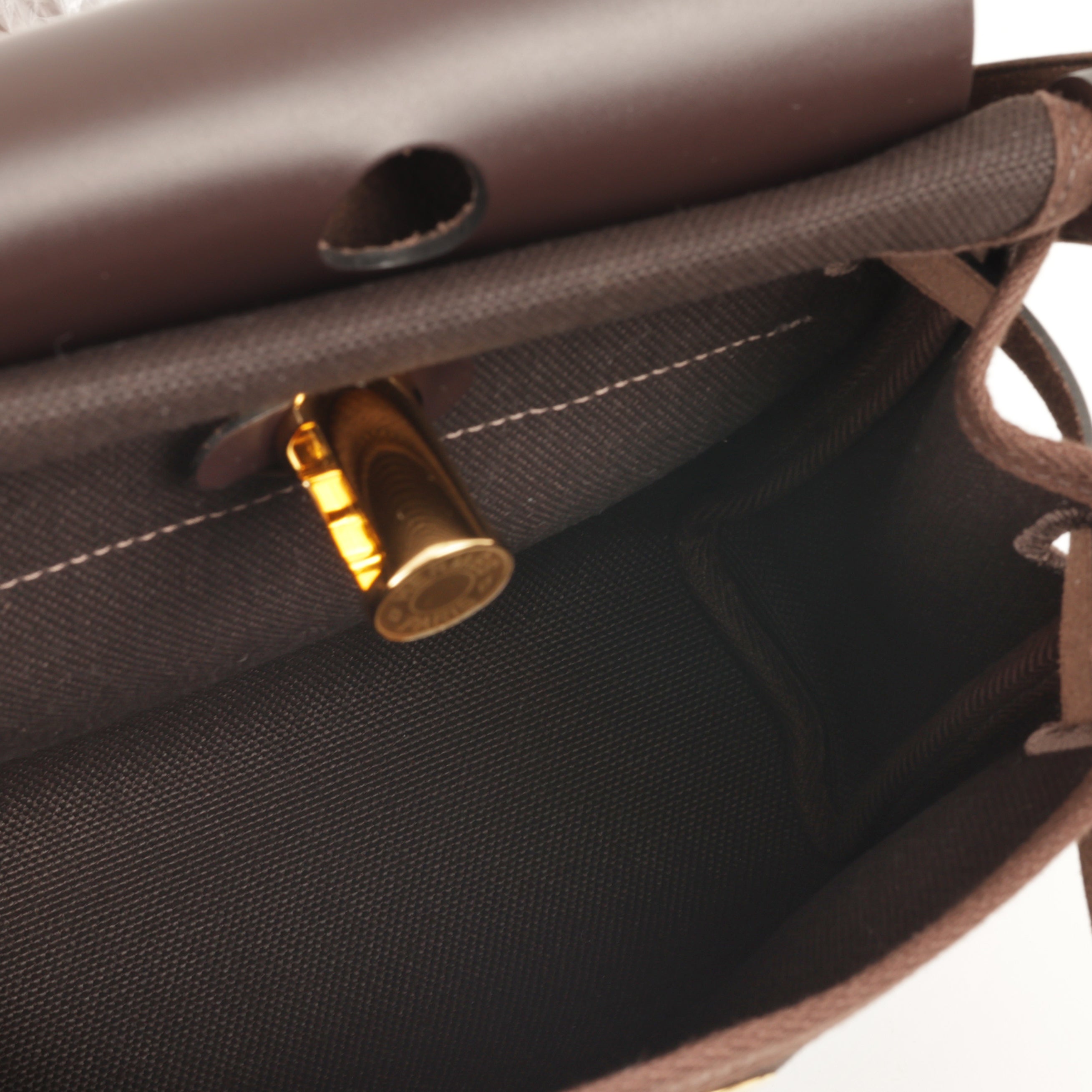 Hermès Herbag 20 - Ebene Toile / Hunter | Gold Hardware