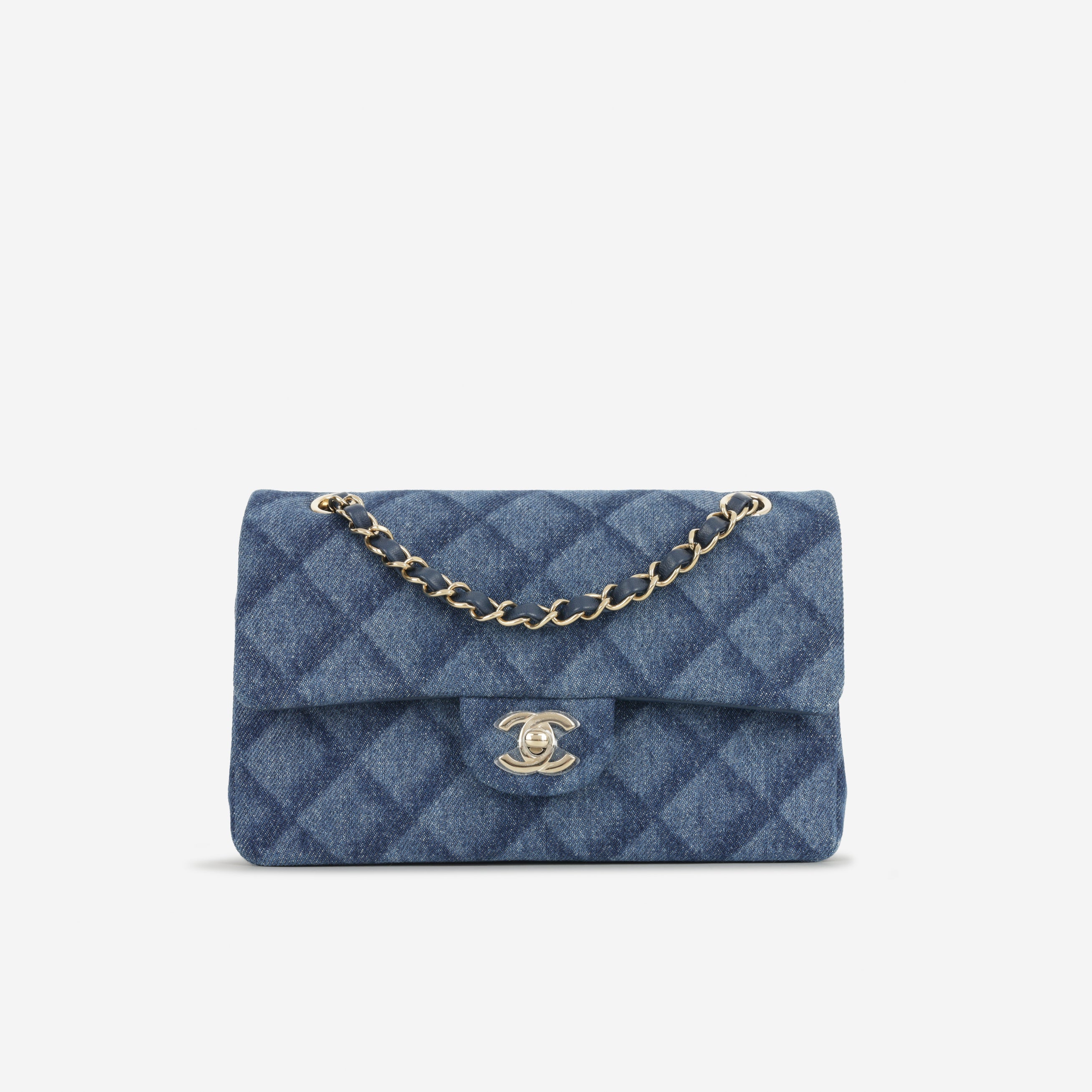 Chanel Small Classic Flap - Denim Tromp L'oeil | Champagne Gold Hardware
