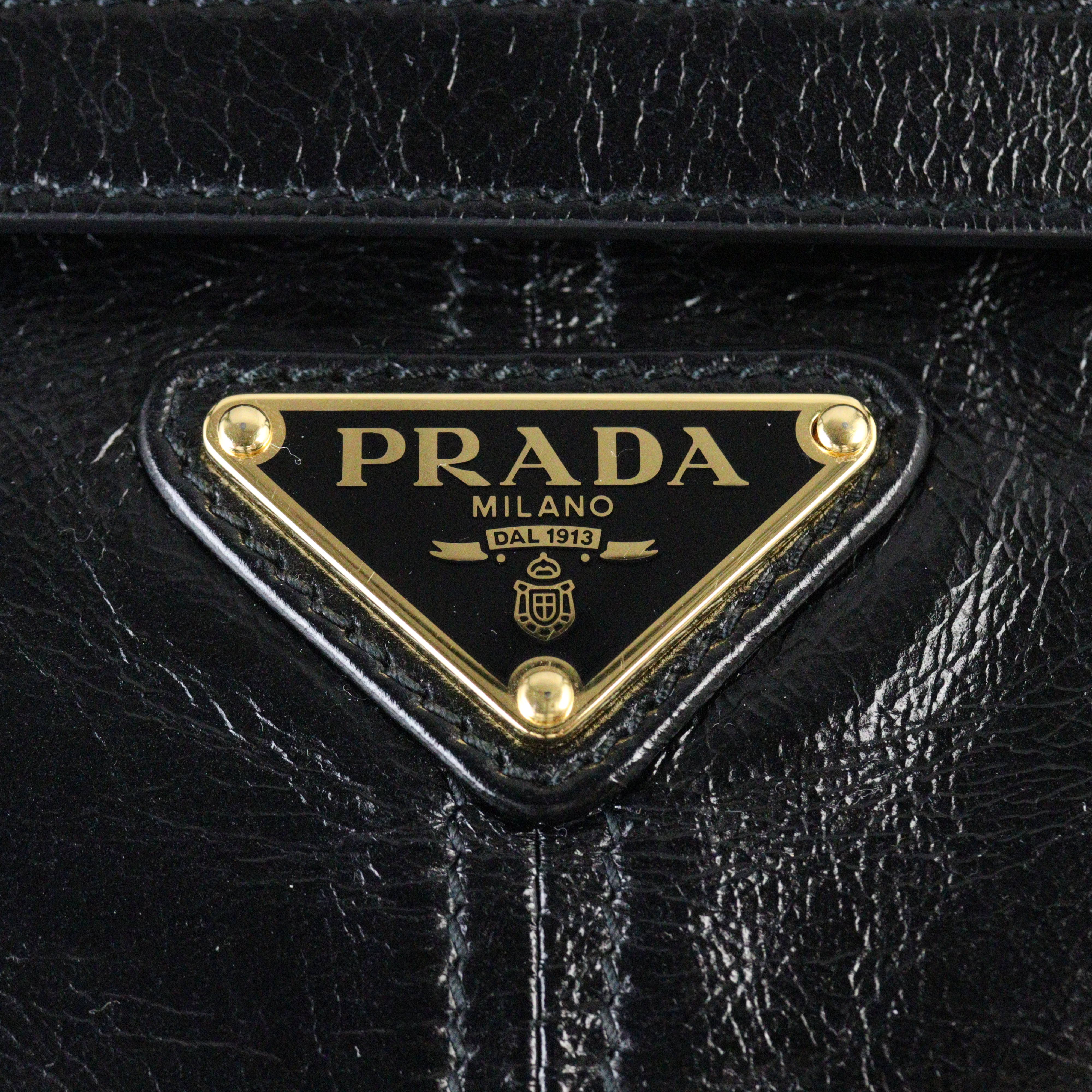 Prada Vitello Shine Bonnie Shoulder Bag Large