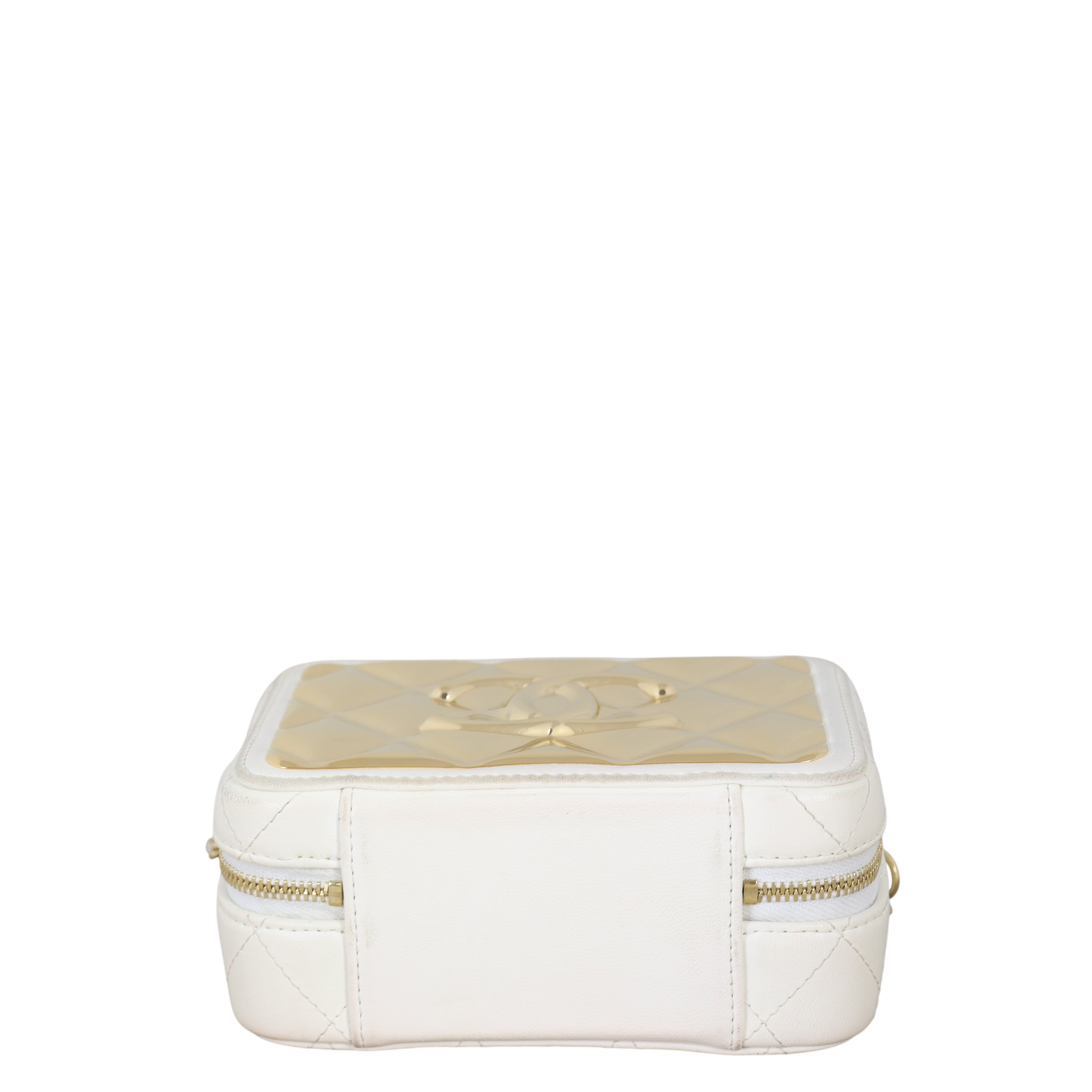 Chanel CC Golden Plate Zip Around Vanity Case