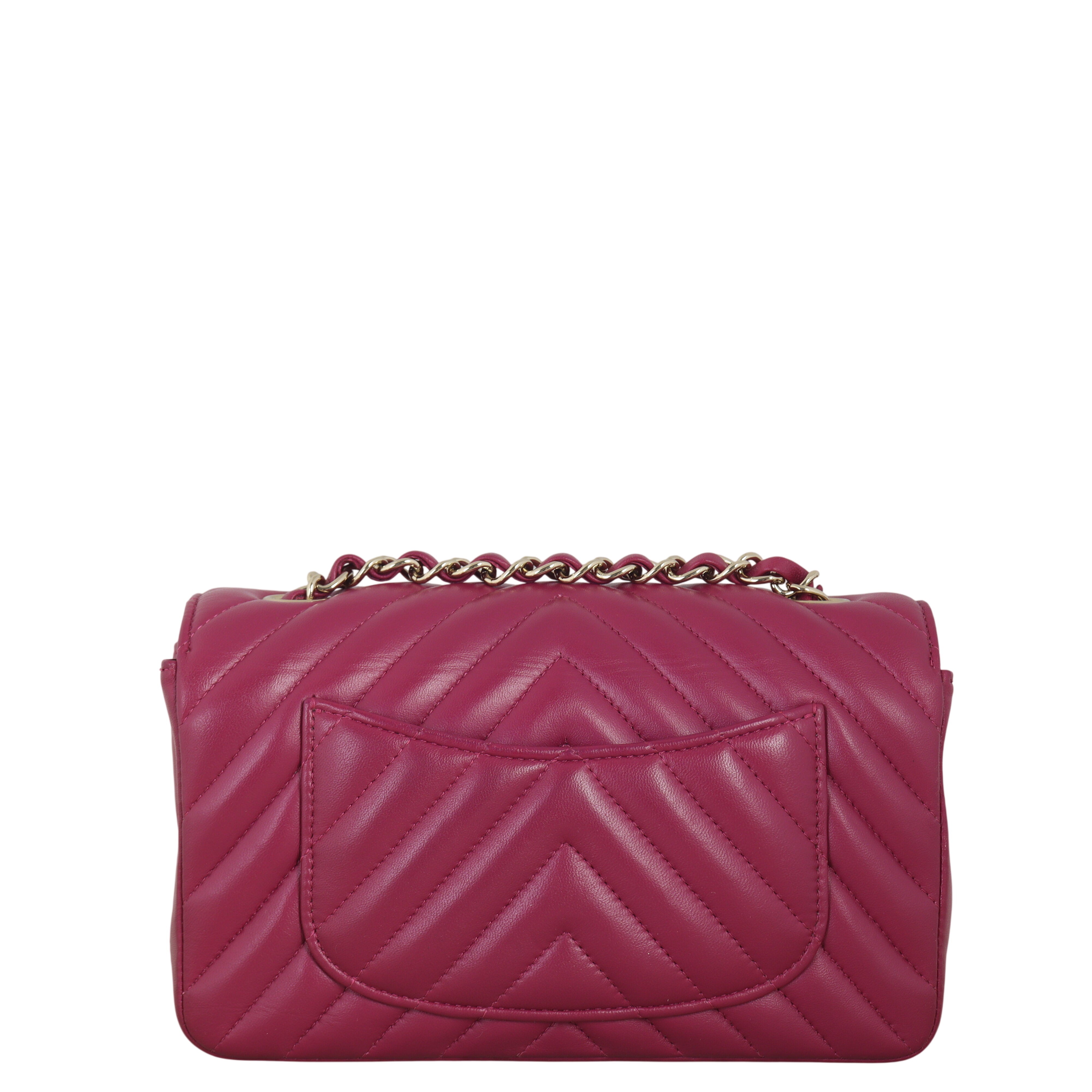 Chanel Classic Flap Mini Rectangular Bag Chevron Lambskin