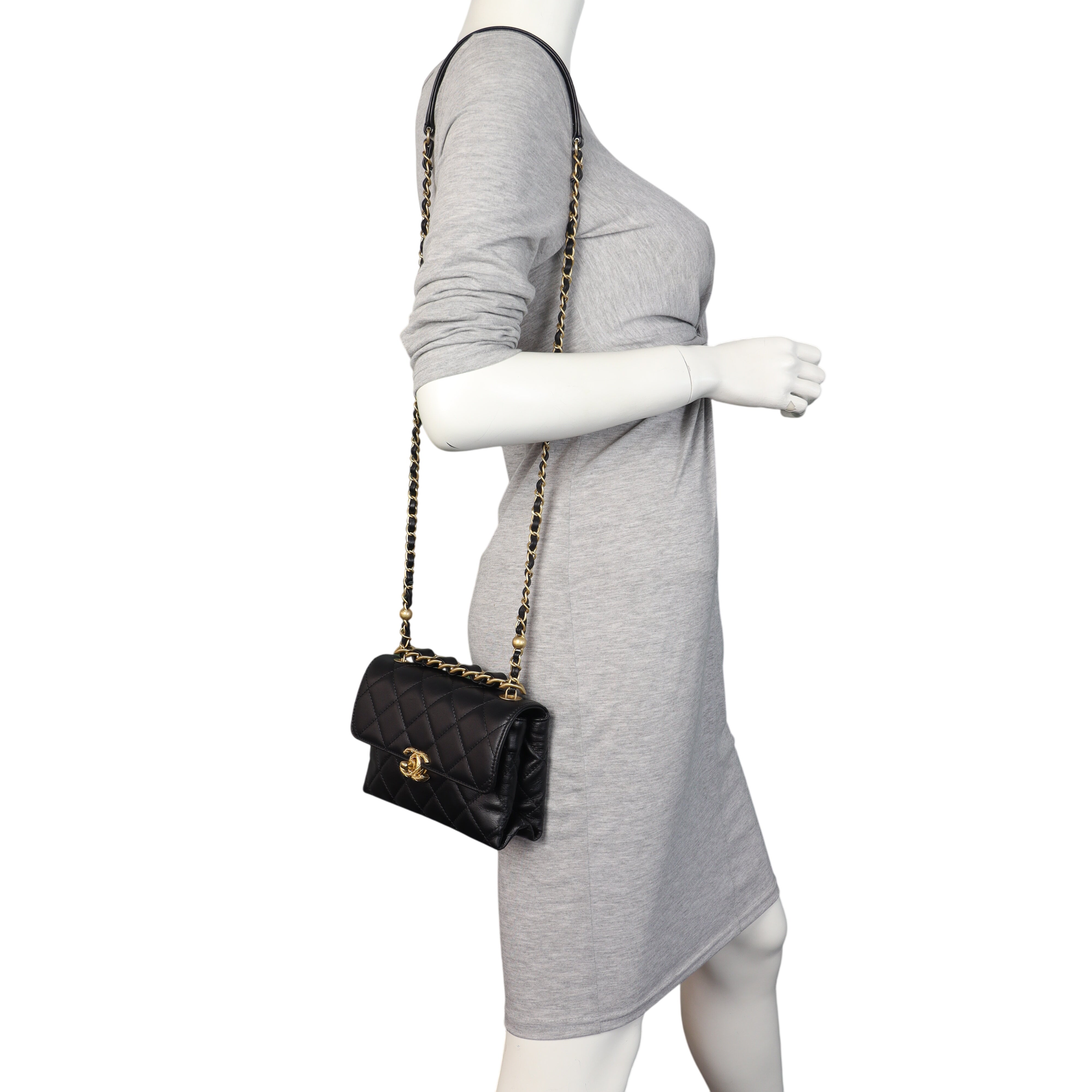 Chanel Chain Bar Top Handle Flap Bag