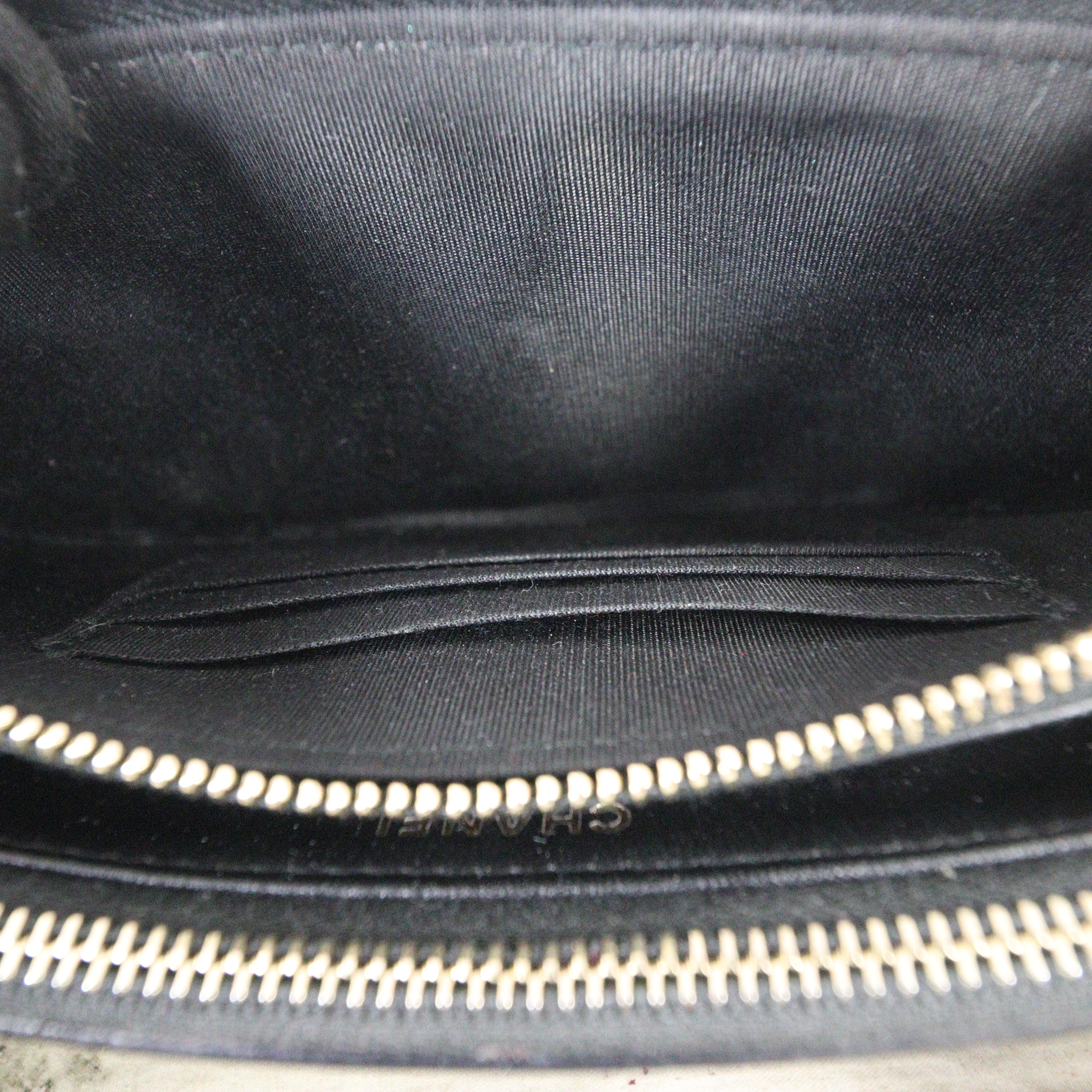 Chanel CC Filigree Double Zip Clutch on Chain