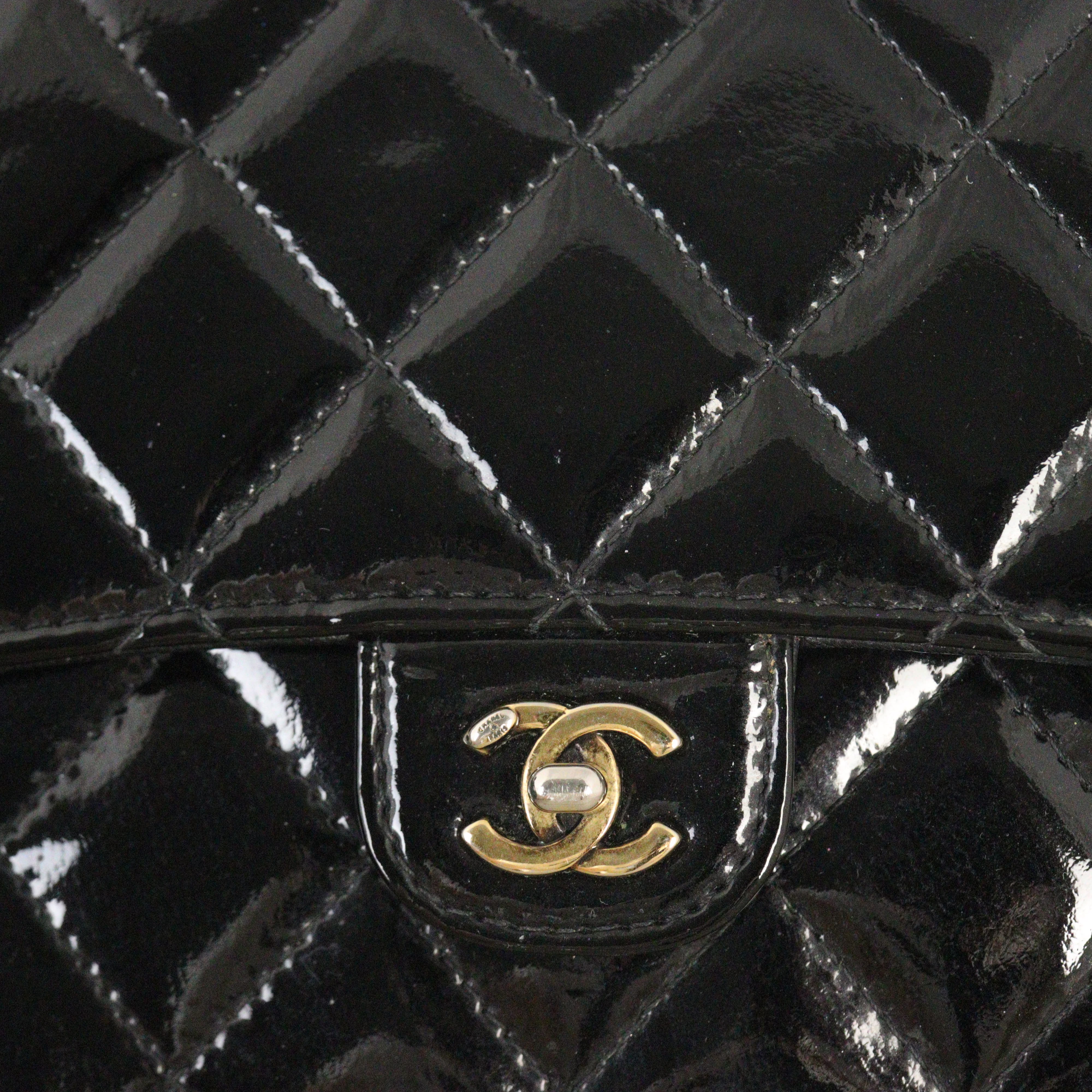 Chanel CC Eyelet Wallet On Chain Patent