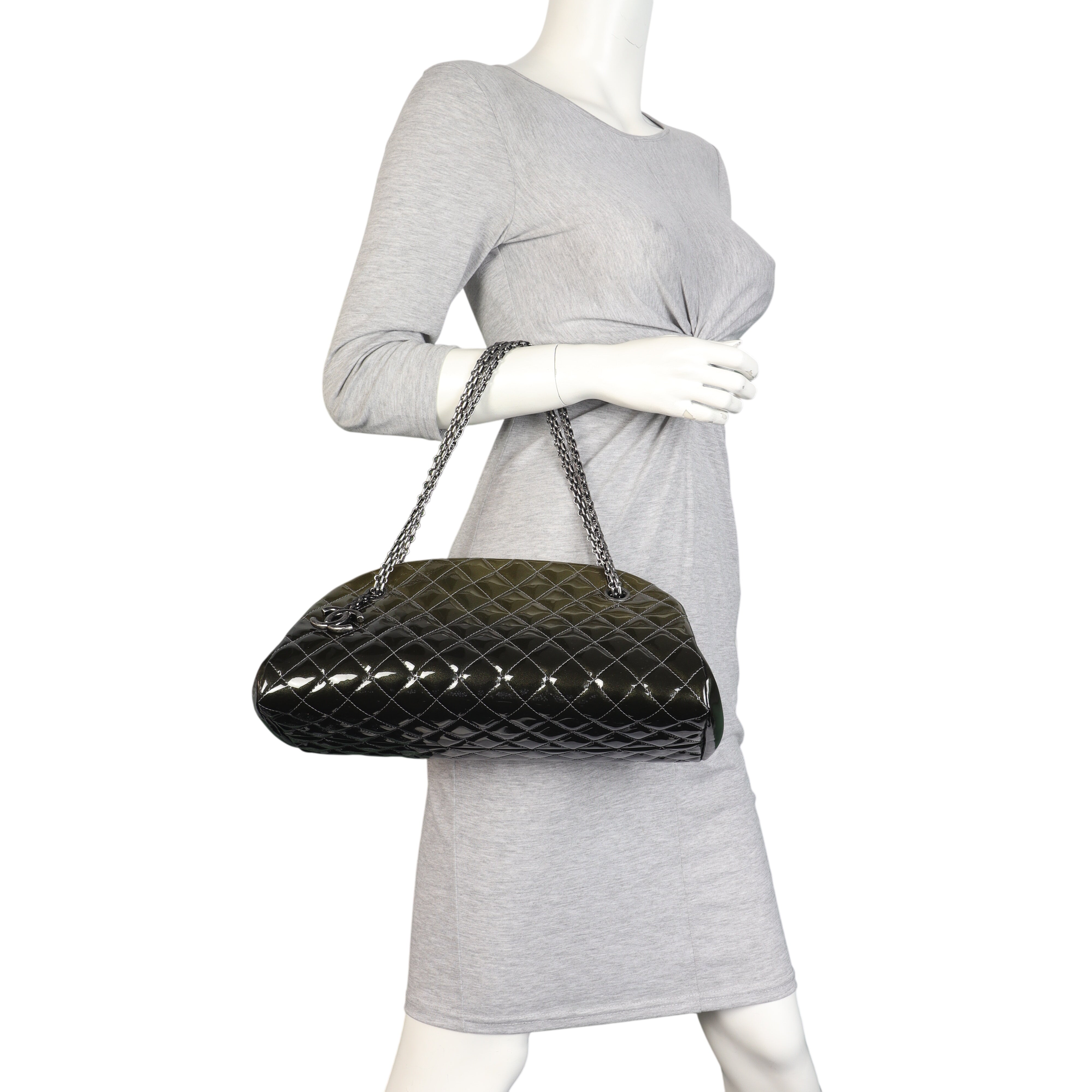 Chanel Just Mademoiselle Bowler Bag Patent