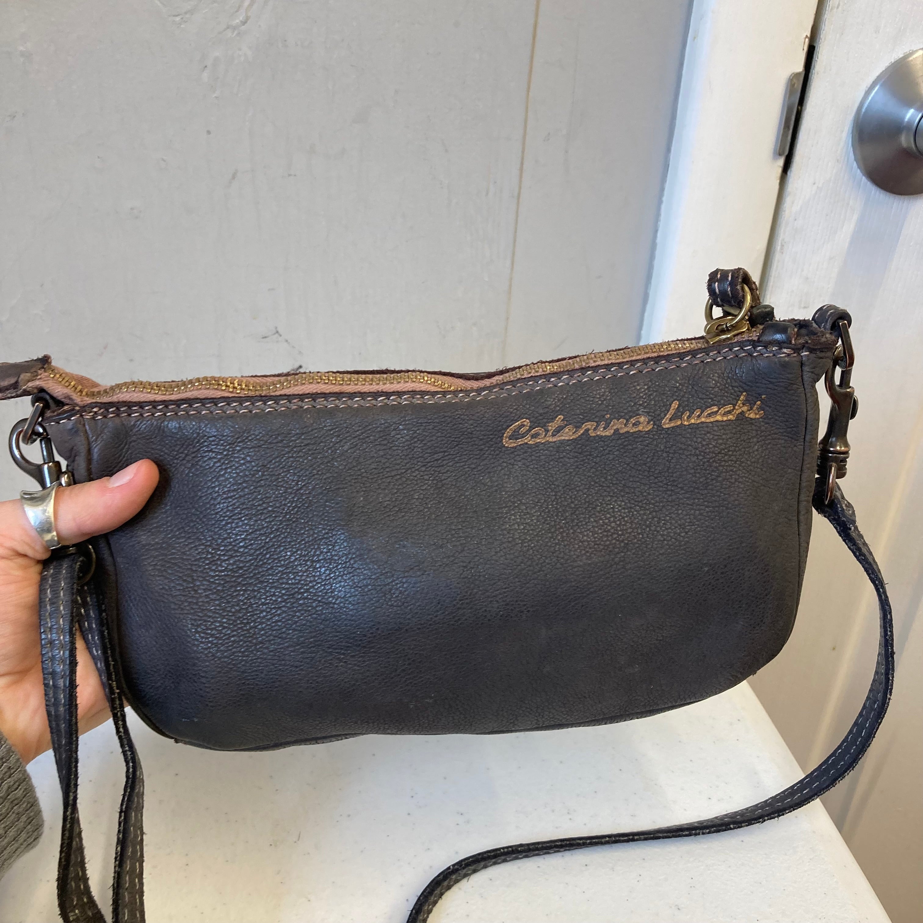 Crossbody Leather By Caterina Lucchi In Brown, Size:Small