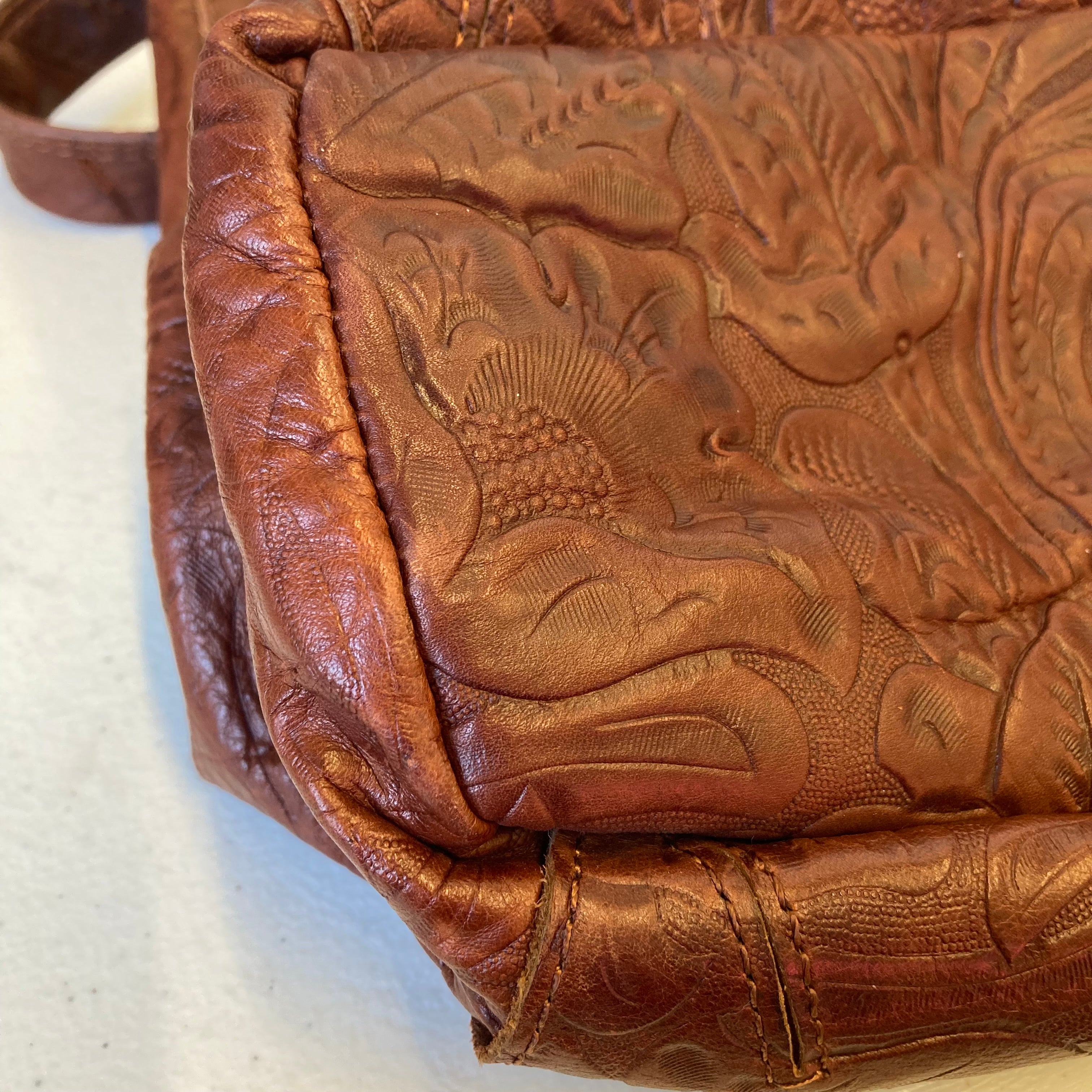 Handbag Leather By American Leather Co. In Brown, Size:Medium