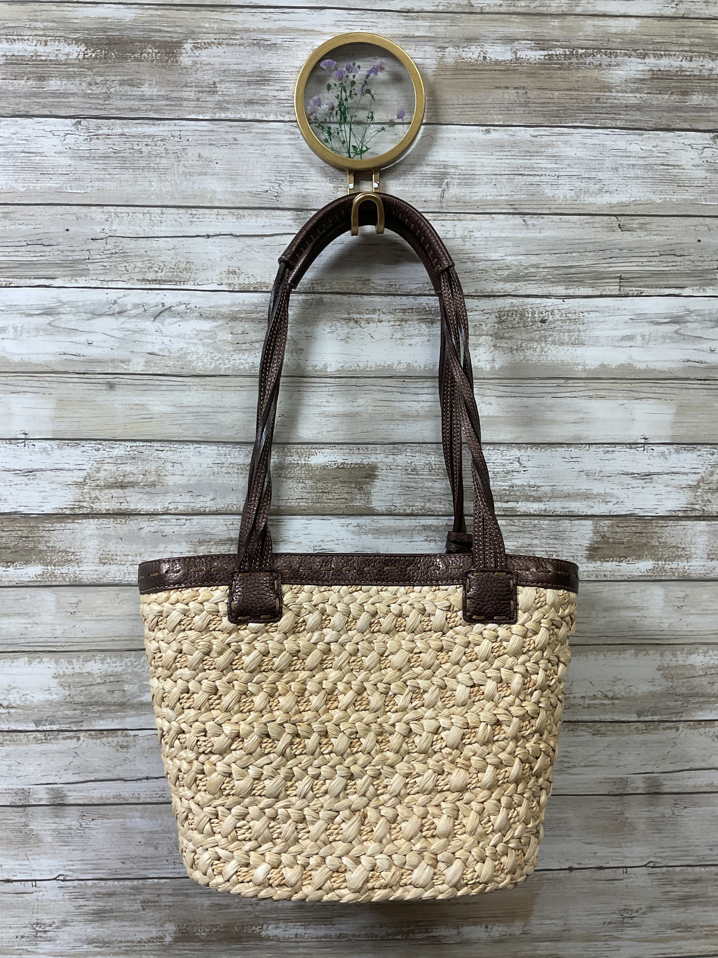 Handbag By Brighton In Brown & Cream, Size:Small