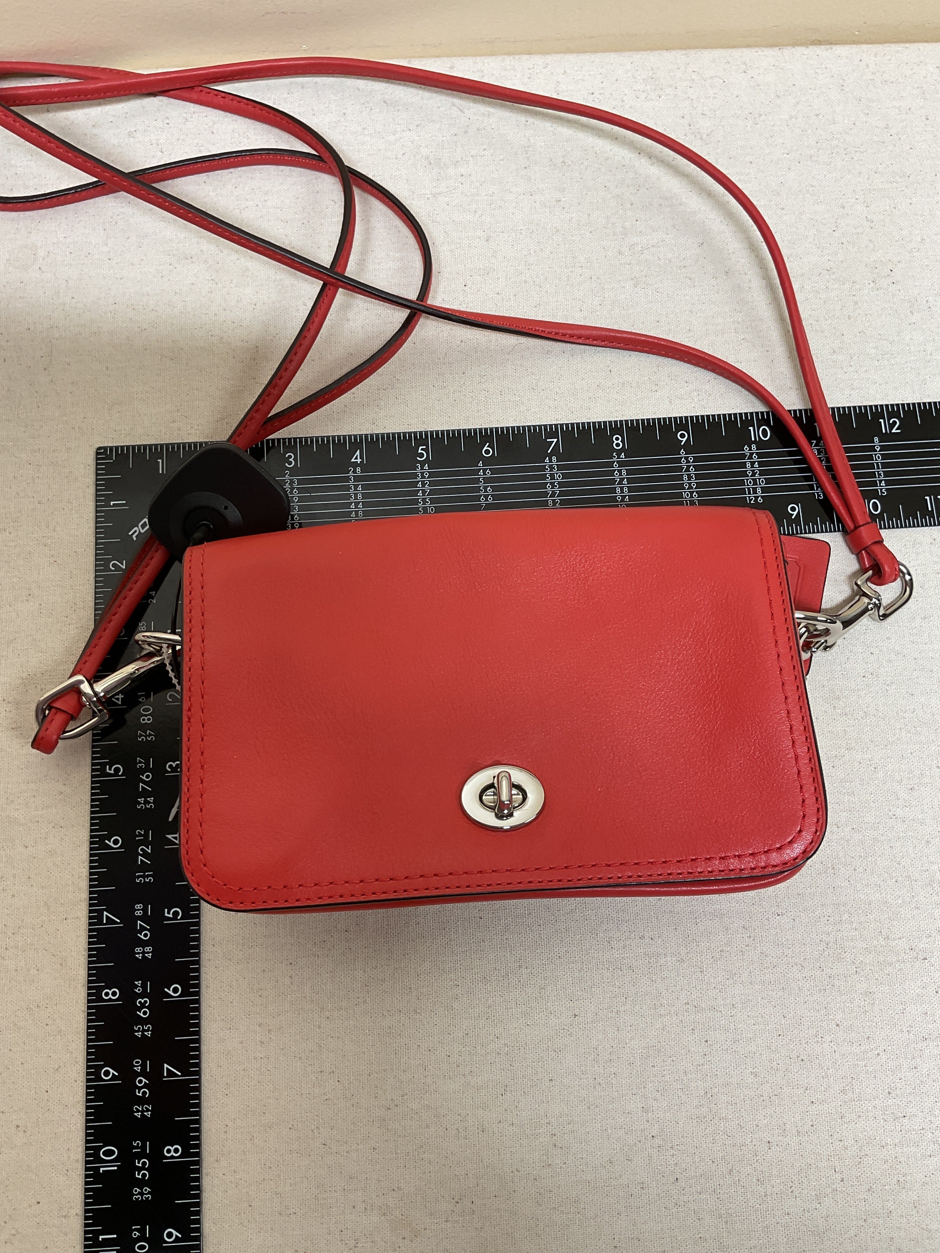 Crossbody Designer By Coach In Orange, Size:Small
