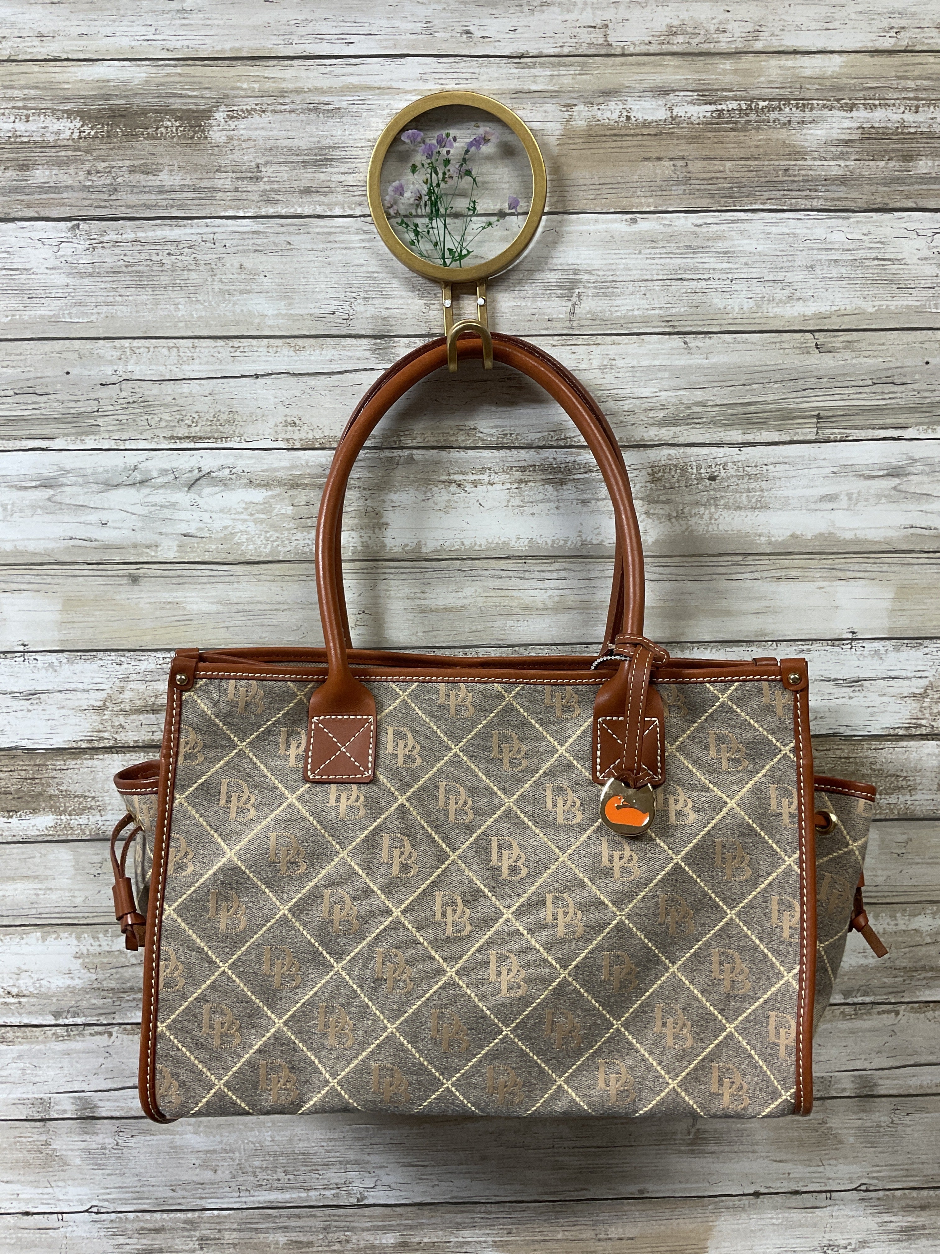Handbag Designer By Dooney And Bourke In Brown & Grey, Size:Medium