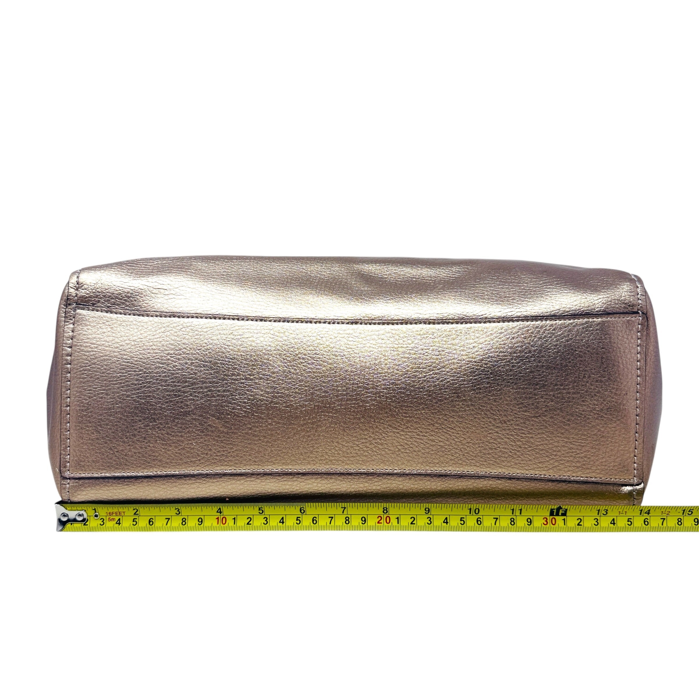Derby Tote In Rose Gold Pebbled Leather Designer By Coach, Size: Large