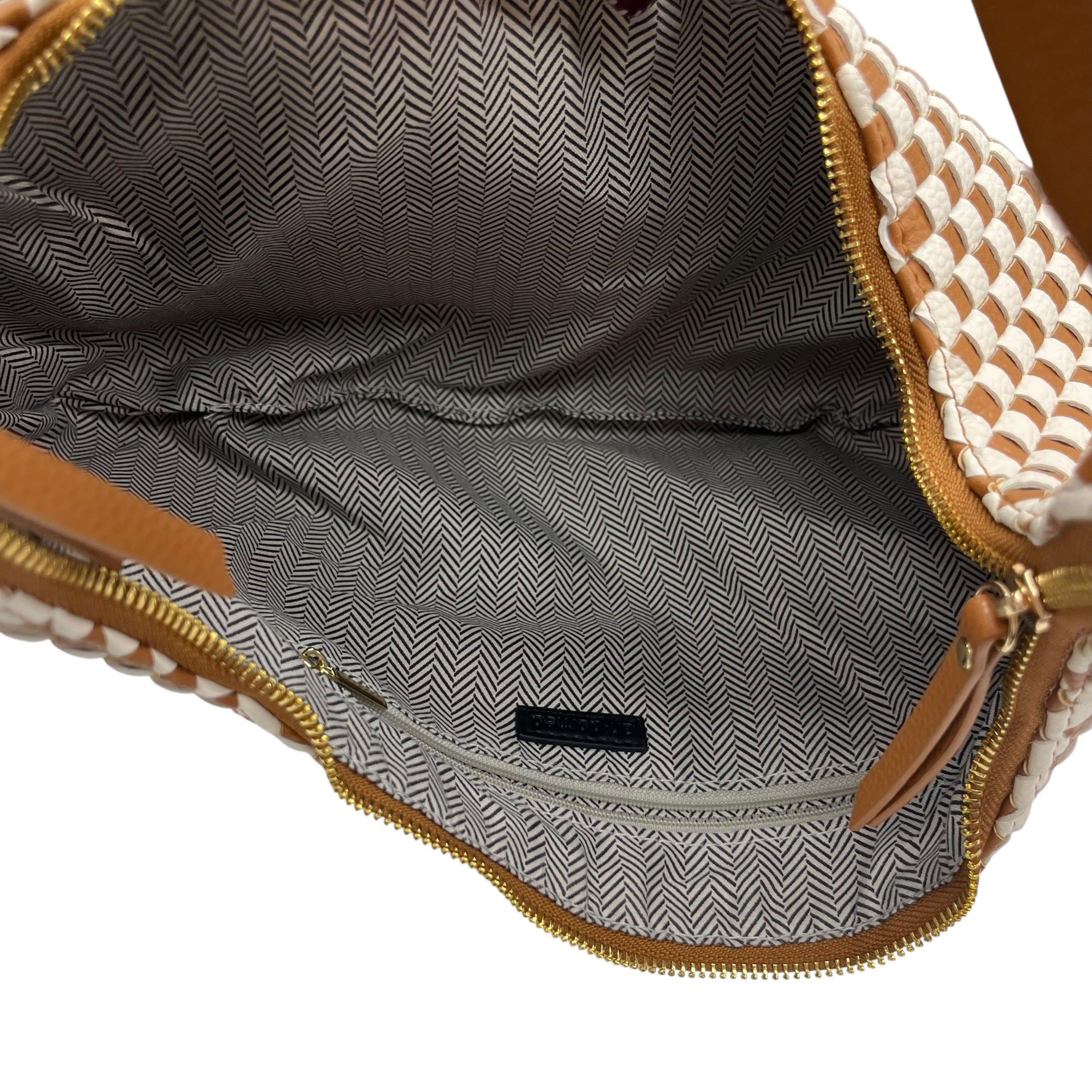 Handbag By Clothes Mentor In Brown & Cream, Size:Large
