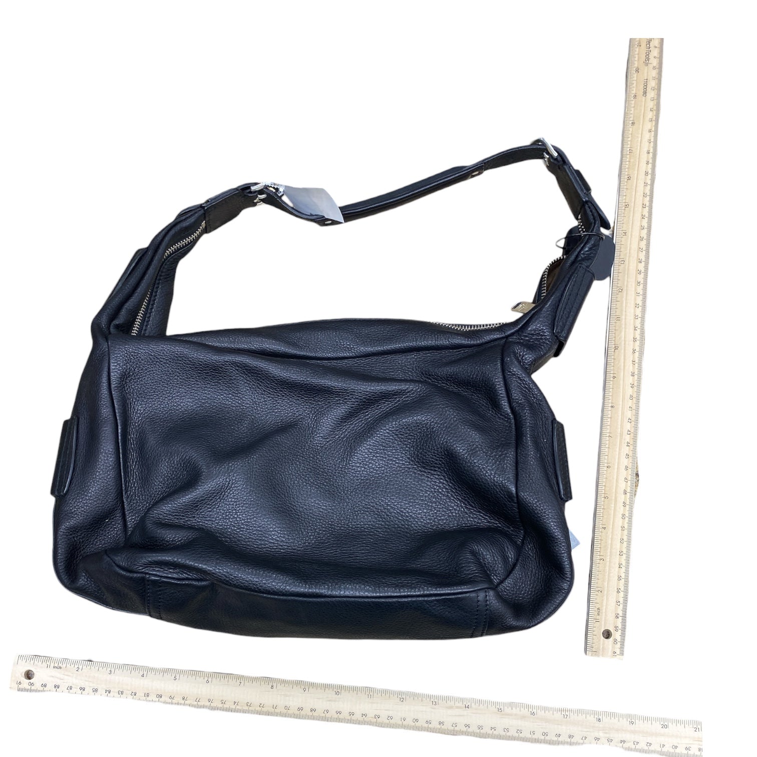 Handbag Leather By Lauren By Ralph Lauren In Black, Size:Medium