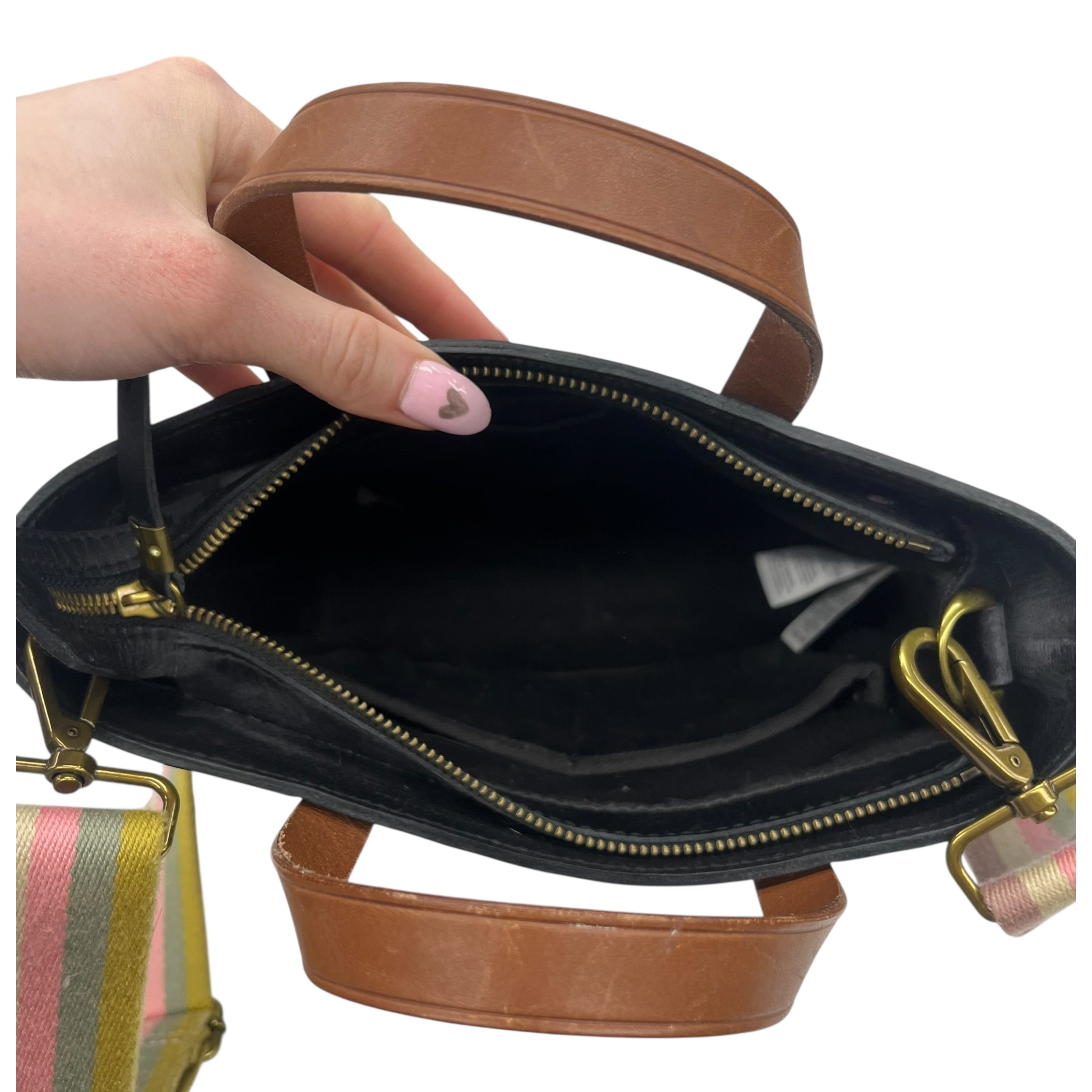 Handbag Leather By Madewell In Black, Size:Medium