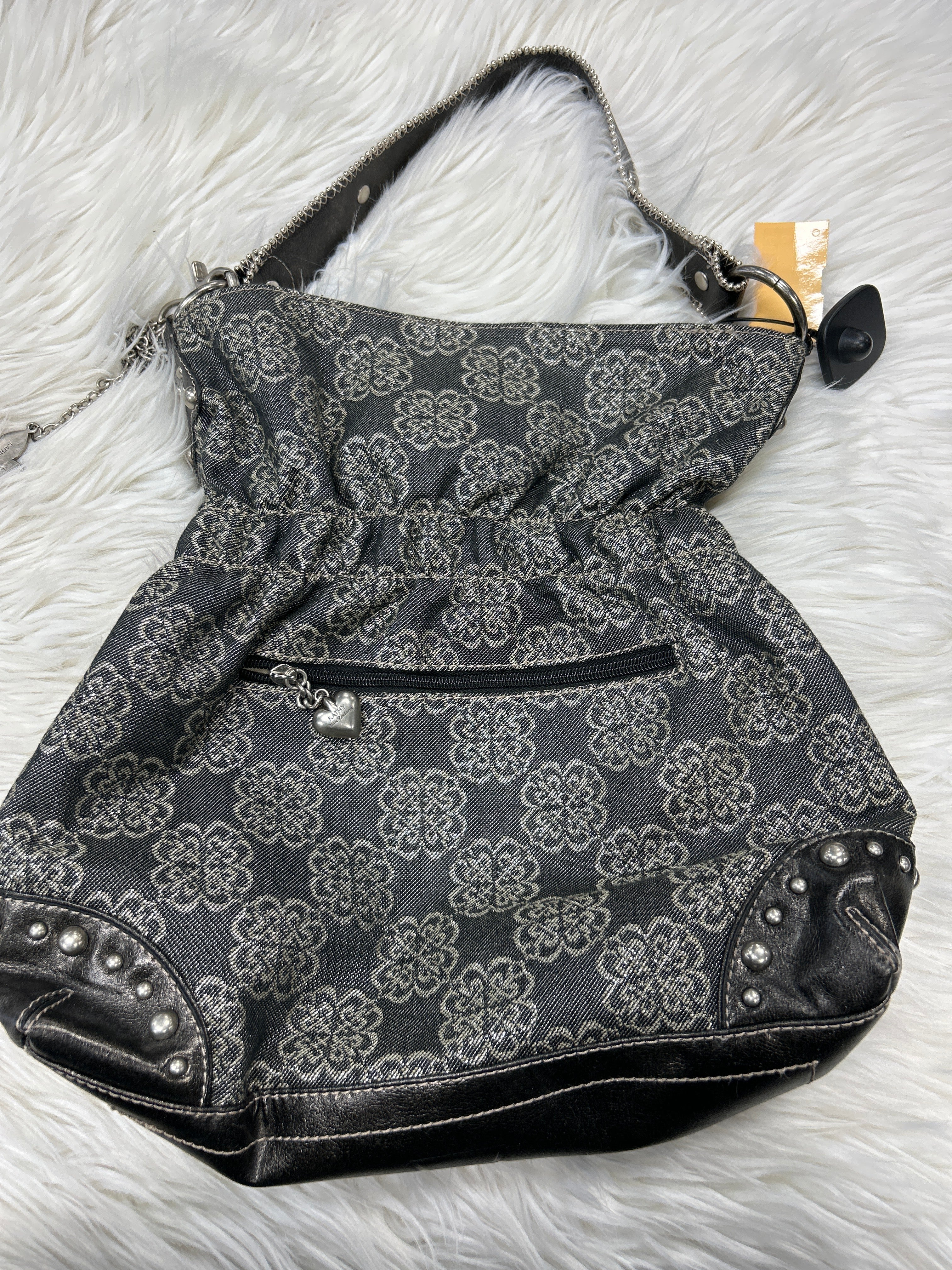 Handbag By Kathy Van Zeeland In Grey, Size:Large